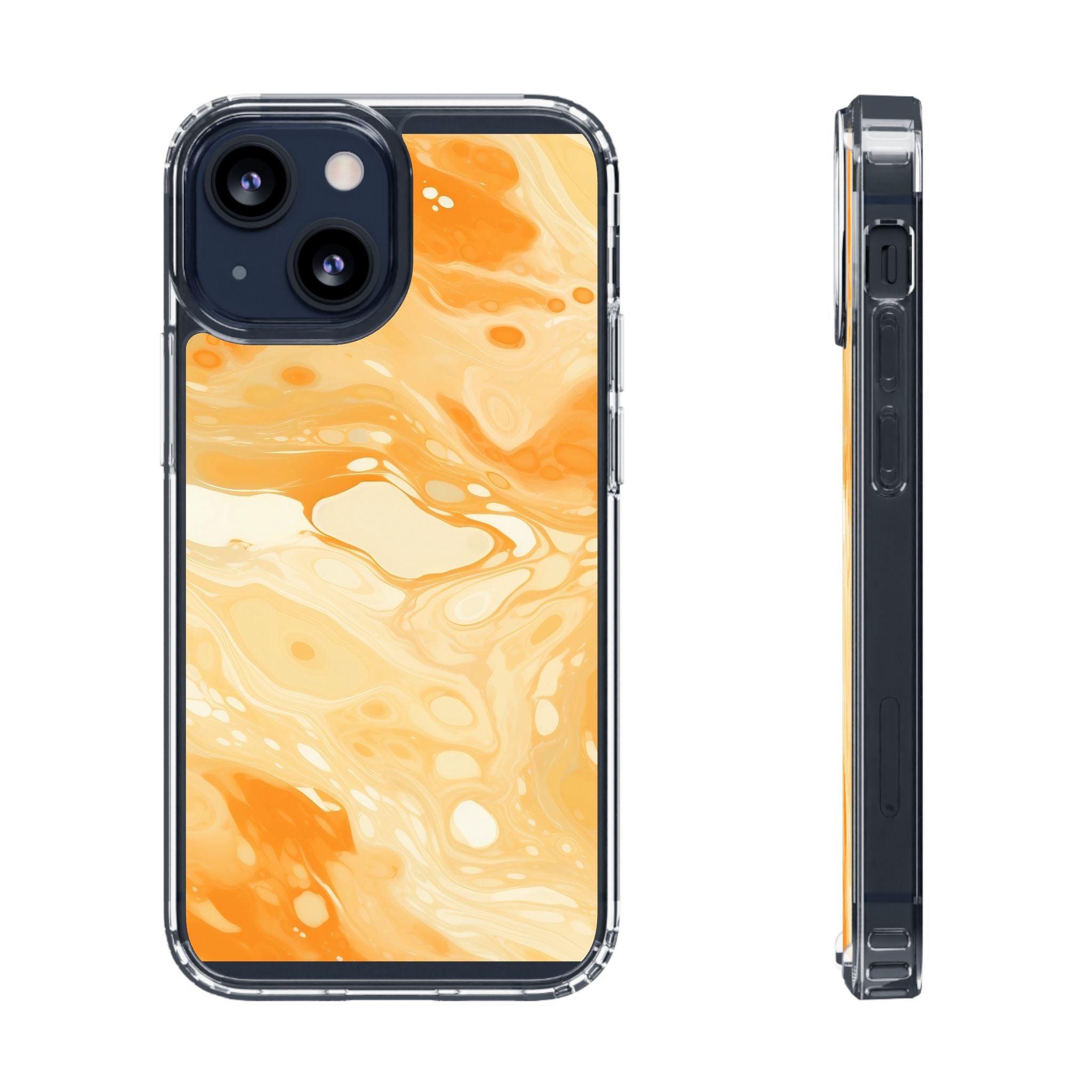 Orange Marble Clear Case, Artsulli - Art is Long, Life is Short, Phone Case, Size, iPhone 13 Mini, Surface, Without gift packaging, , , 20588612142065604259