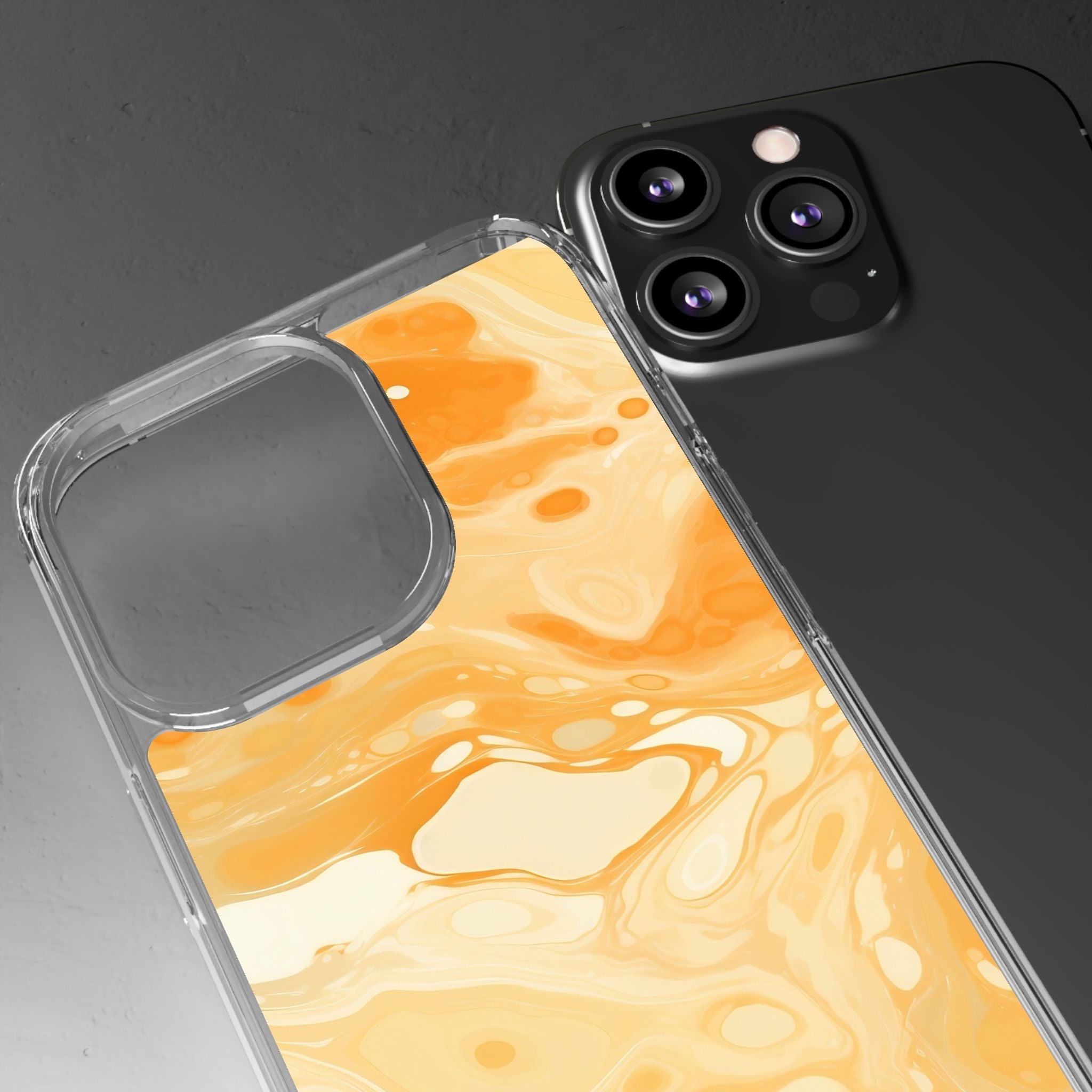 Orange Marble Clear Case, Artsulli - Art is Long, Life is Short, Phone Case, , , , , , ,