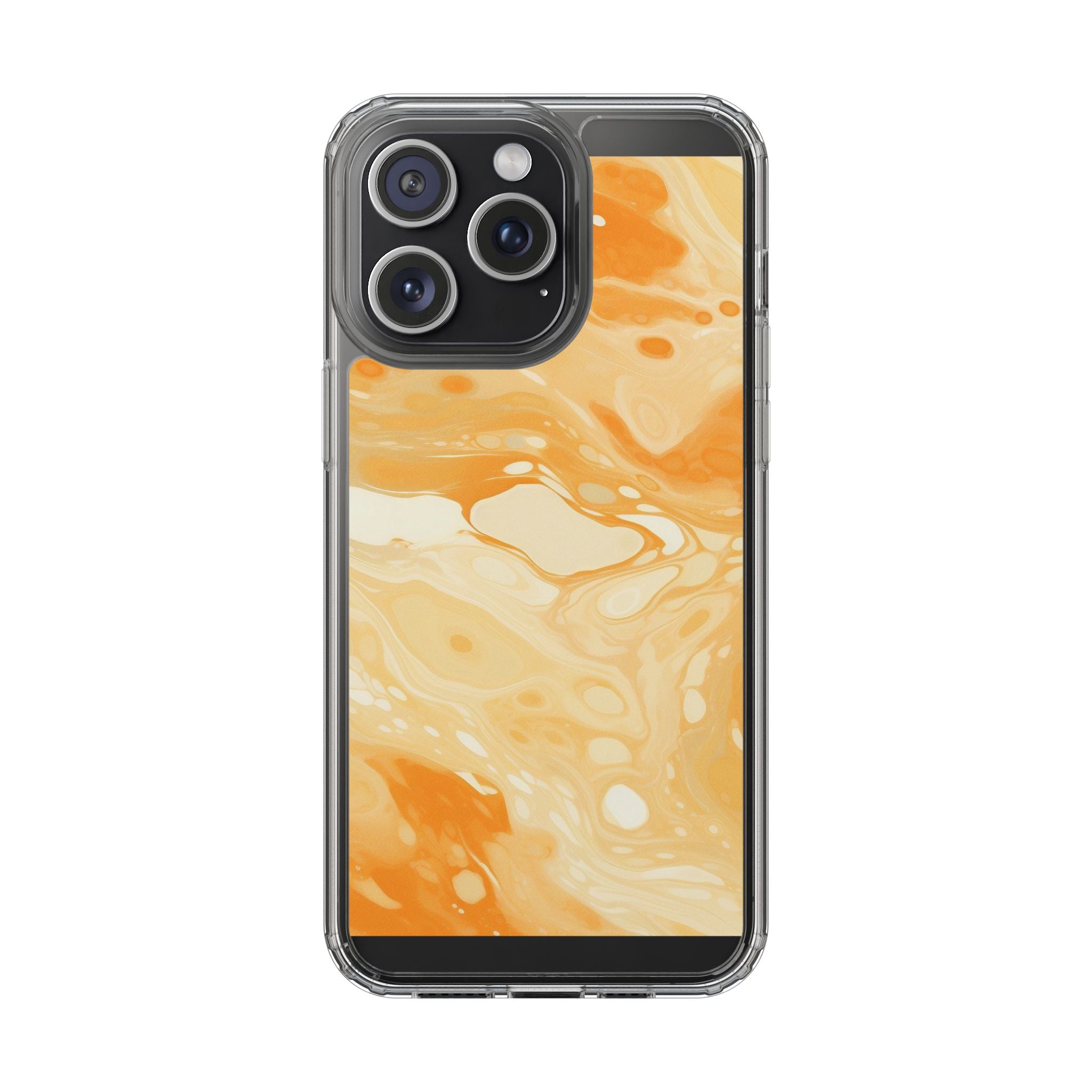 Orange Marble Clear Case, Artsulli - Art is Long, Life is Short, Phone Case, Size, iPhone 15 Pro Max, Surface, Without gift packaging, , , 13372620713130113135