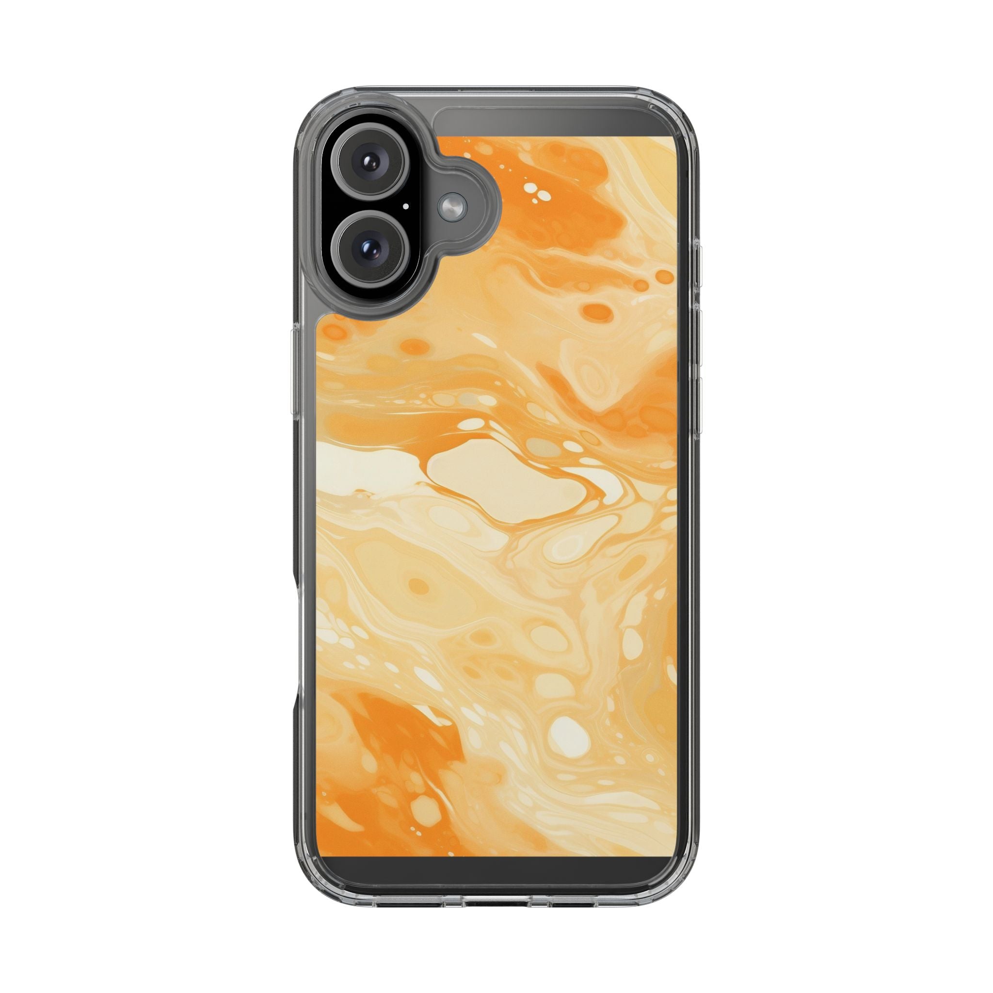 Orange Marble Clear Case, Artsulli - Art is Long, Life is Short, Phone Case, Size, iPhone 16 Plus, Surface, Without gift packaging, , , 33232062181687326838