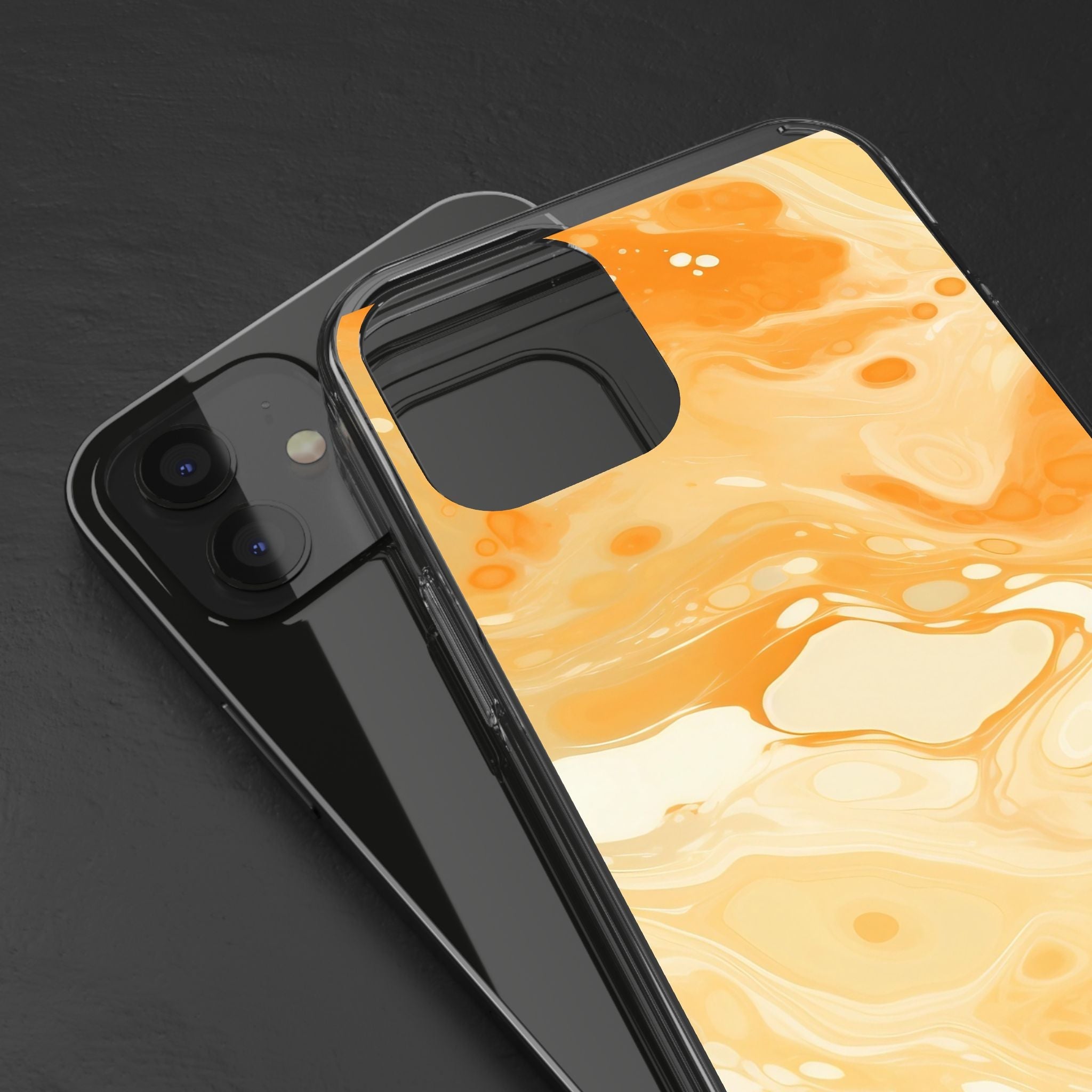 Orange Marble Clear Case, Artsulli - Art is Long, Life is Short, Phone Case, , , , , , ,