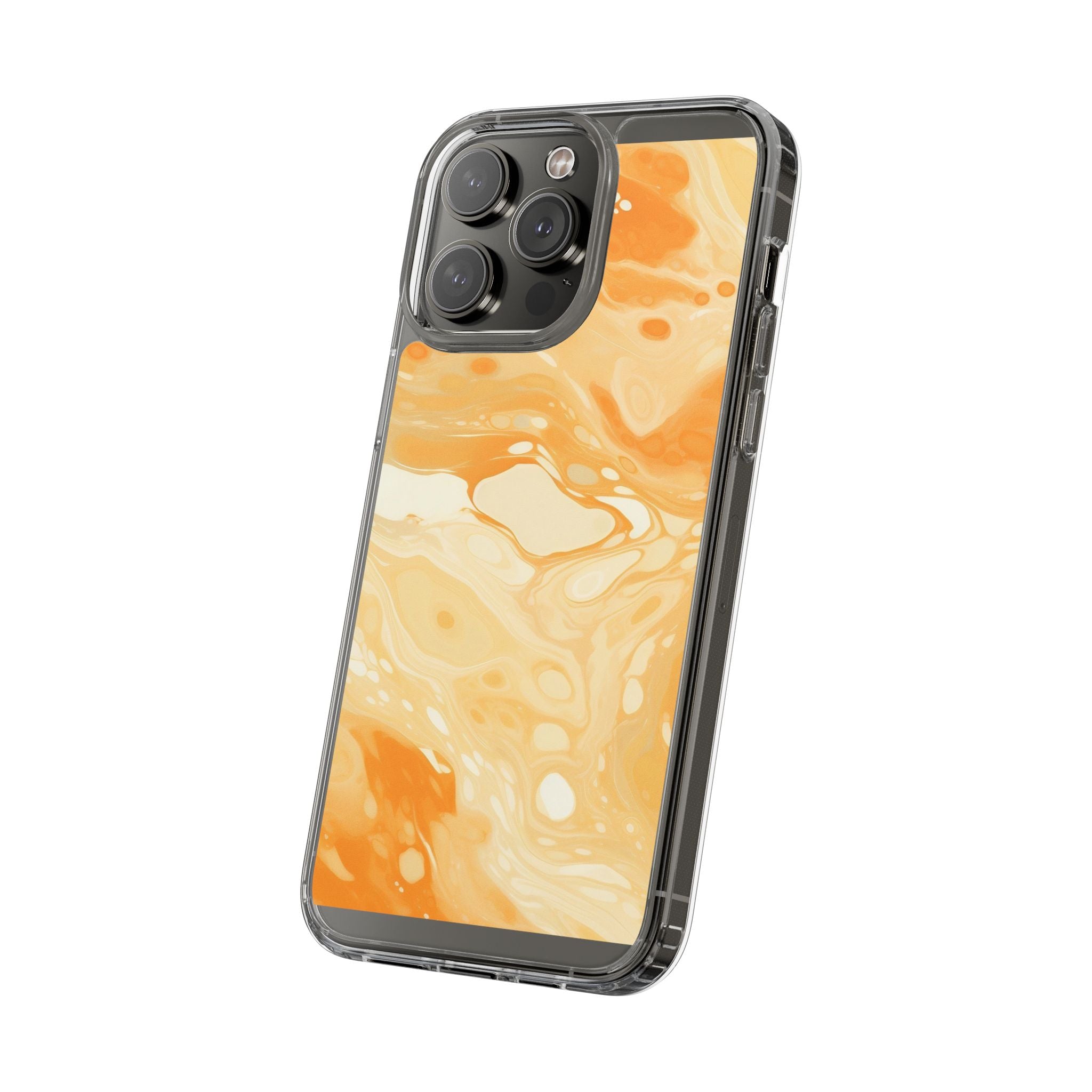 Orange Marble Clear Case, Artsulli - Art is Long, Life is Short, Phone Case, , , , , , ,