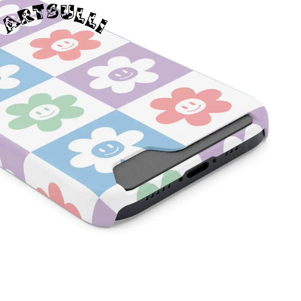 Pastel Smiley Flower Impact-Resistant Phone Case, Artsulli - Art is Long, Life is Short, Phone Case, , , , , , ,