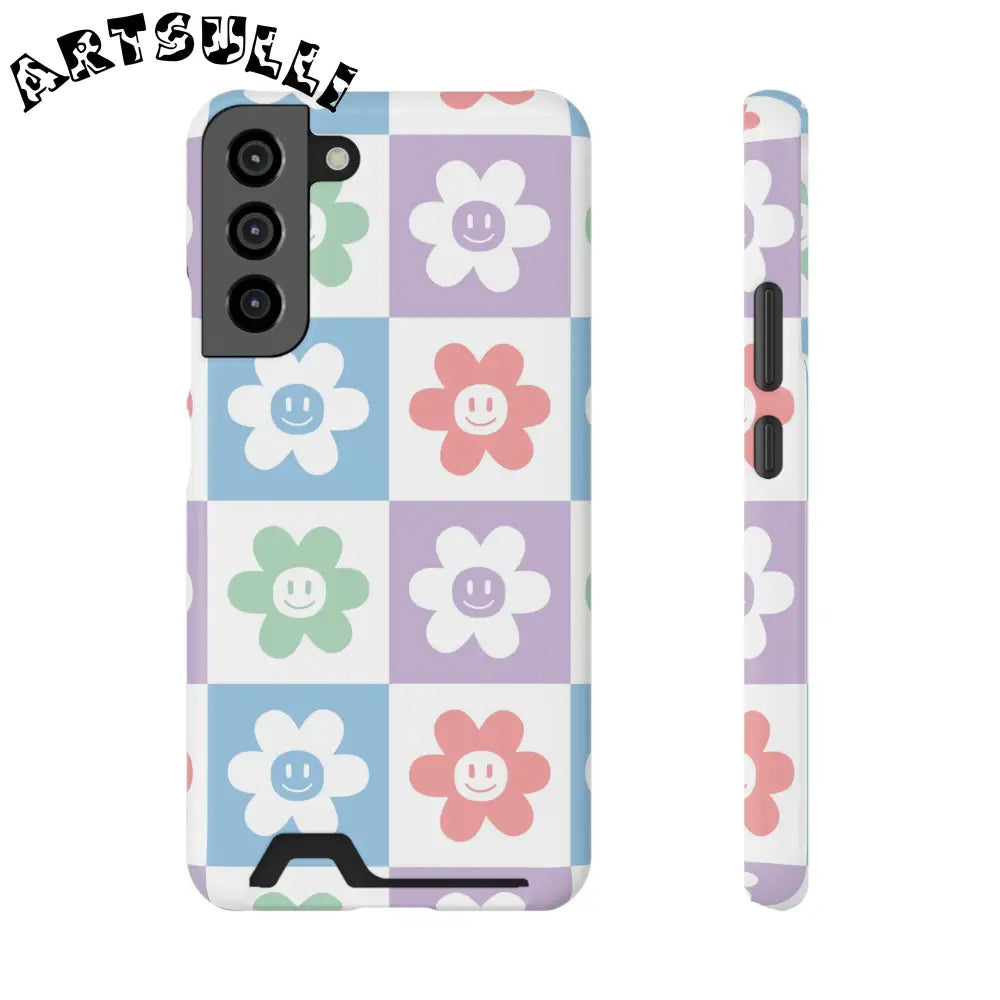 Pastel Smiley Flower Impact-Resistant Phone Case, Artsulli - Art is Long, Life is Short, Phone Case, Size, Samsung Galaxy S22 Plus, Surface, Glossy, Shape, Without gift packaging, 10339544795212722768