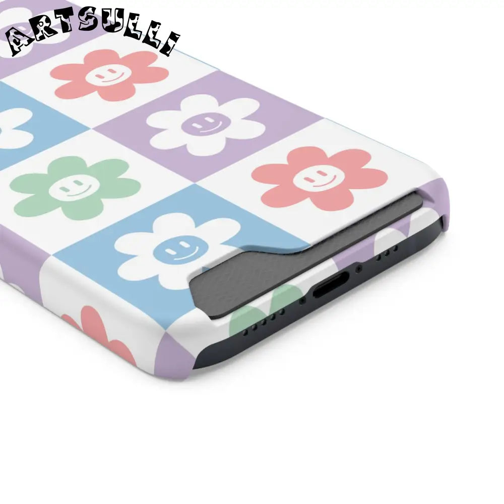 Pastel Smiley Flower Impact-Resistant Phone Case, Artsulli - Art is Long, Life is Short, Phone Case, , , , , , ,