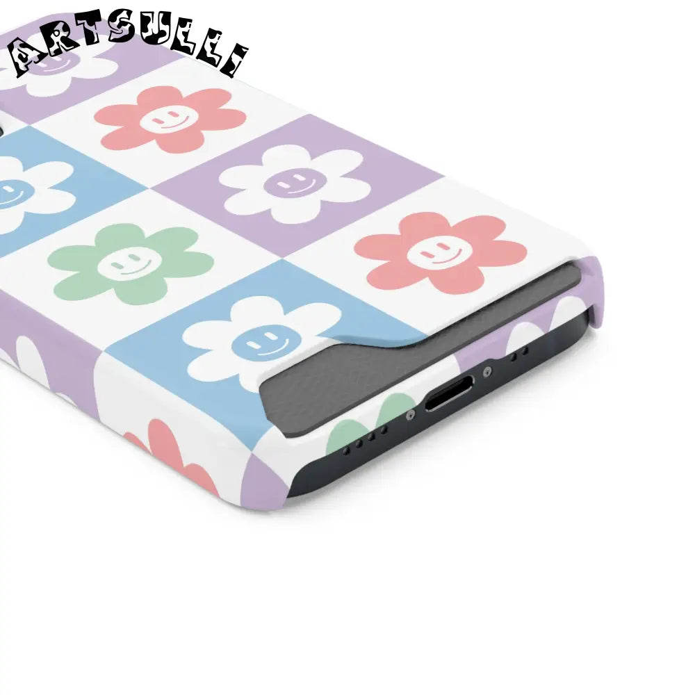 Pastel Smiley Flower Impact-Resistant Phone Case, Artsulli - Art is Long, Life is Short, Phone Case, , , , , , ,