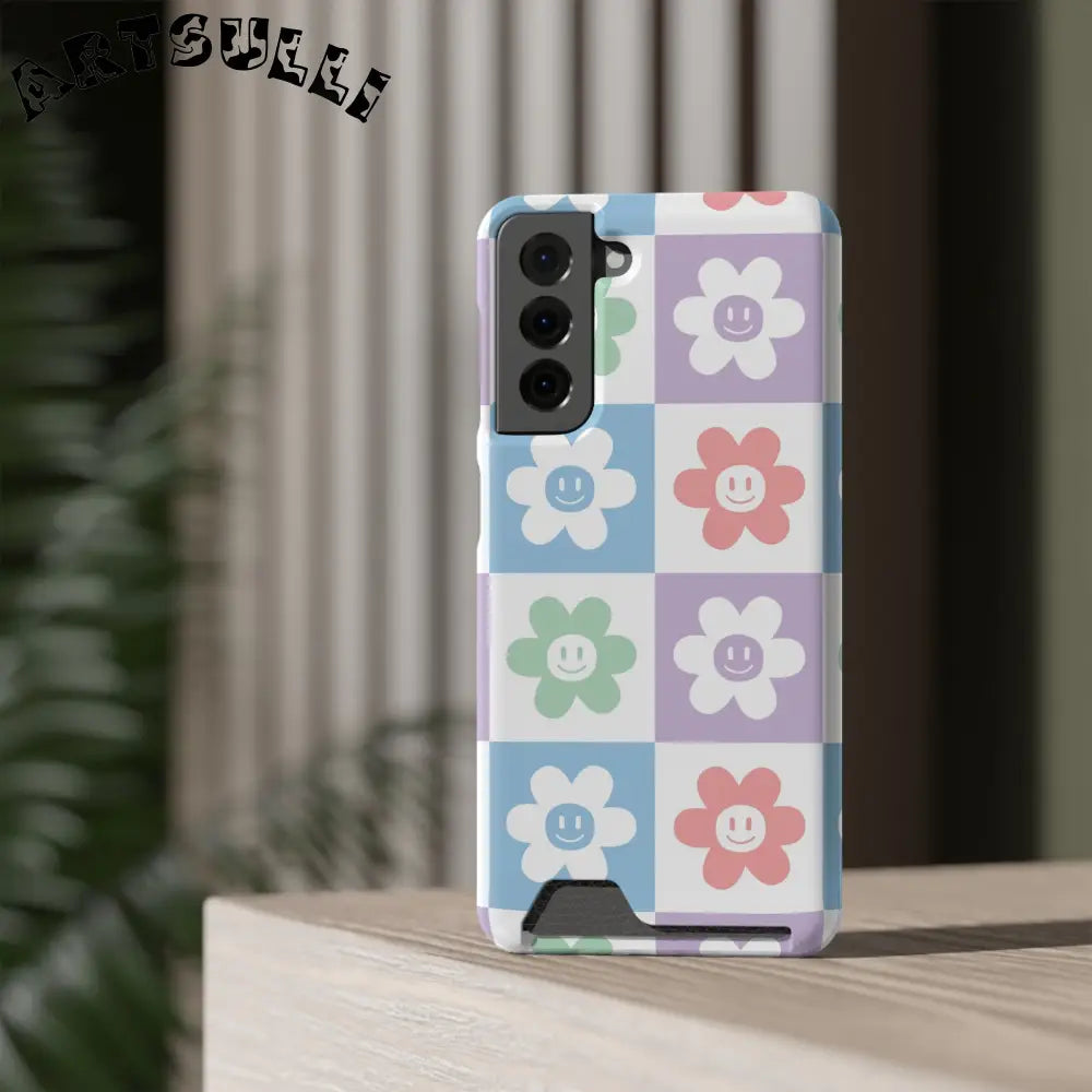 Pastel Smiley Flower Impact-Resistant Phone Case, Artsulli - Art is Long, Life is Short, Phone Case, , , , , , ,