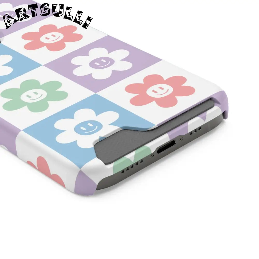 Pastel Smiley Flower Impact-Resistant Phone Case, Artsulli - Art is Long, Life is Short, Phone Case, , , , , , ,