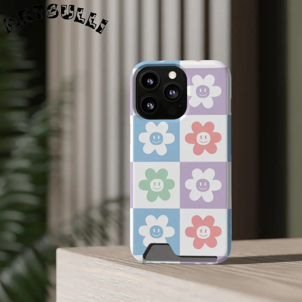 Pastel Smiley Flower Impact-Resistant Phone Case, Artsulli - Art is Long, Life is Short, Phone Case, , , , , , ,