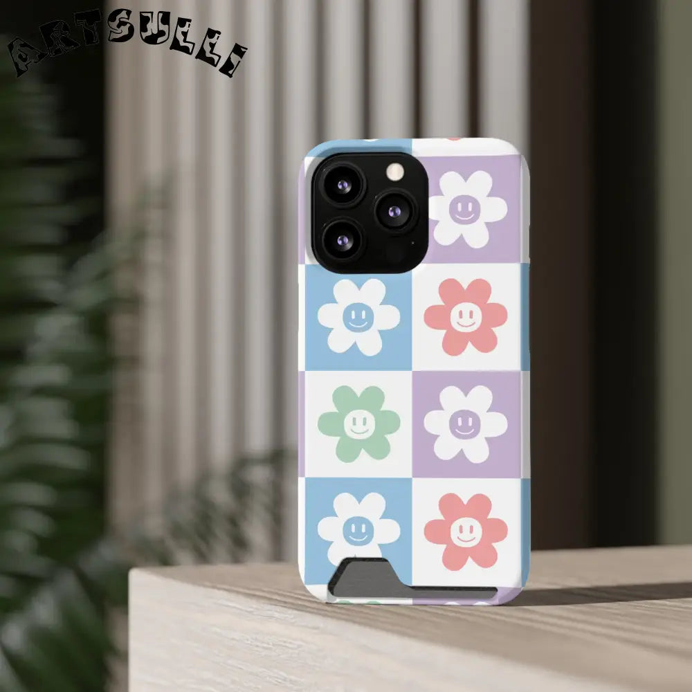 Pastel Smiley Flower Impact-Resistant Phone Case, Artsulli - Art is Long, Life is Short, Phone Case, , , , , , ,