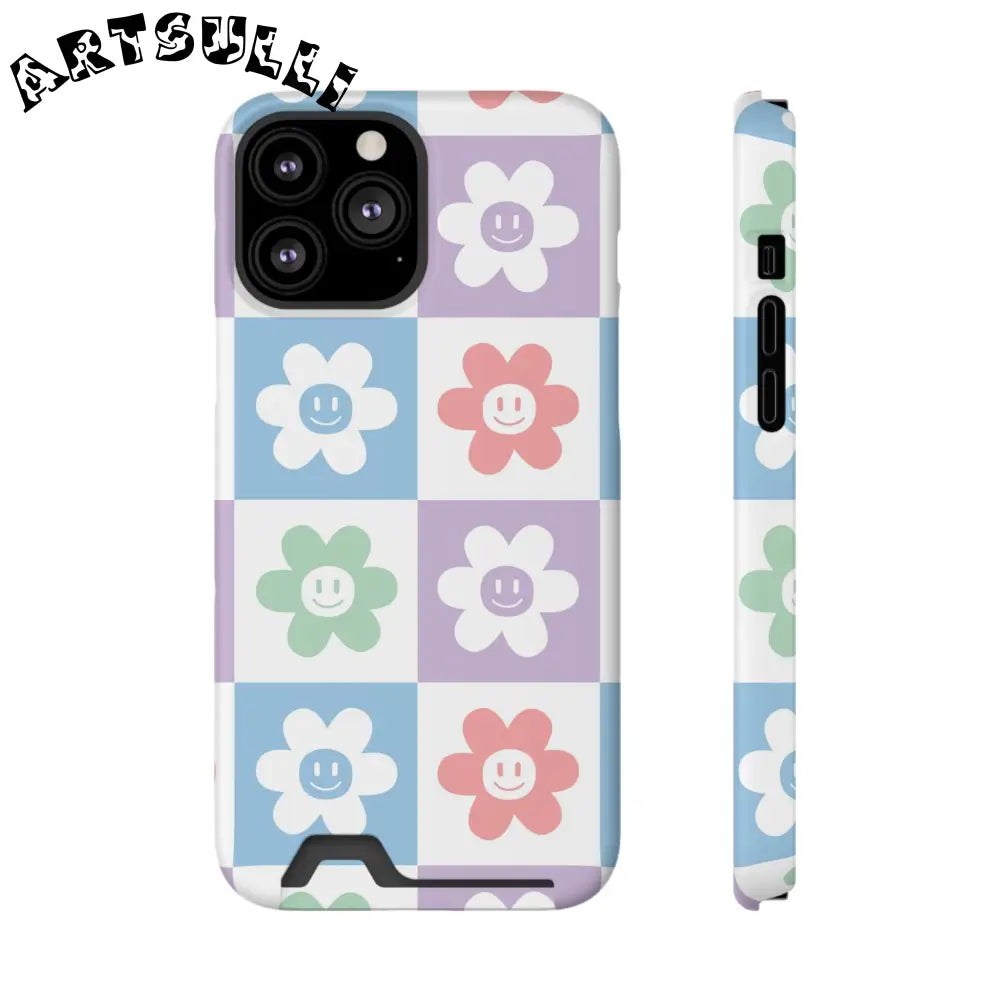 Pastel Smiley Flower Impact-Resistant Phone Case, Artsulli - Art is Long, Life is Short, Phone Case, Size, iPhone 13 Pro Max, Surface, Matte, Shape, With gift packaging, 13015747953348501163