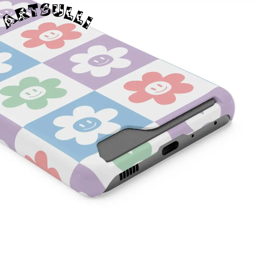 Pastel Smiley Flower Impact-Resistant Phone Case, Artsulli - Art is Long, Life is Short, Phone Case, , , , , , ,