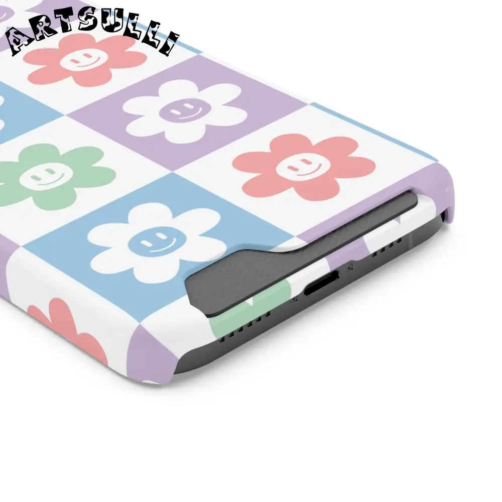 Pastel Smiley Flower Impact-Resistant Phone Case, Artsulli - Art is Long, Life is Short, Phone Case, , , , , , ,