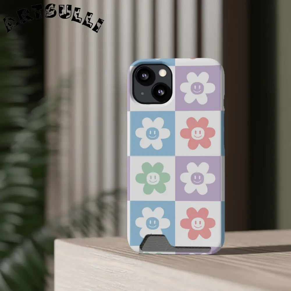 Pastel Smiley Flower Impact-Resistant Phone Case, Artsulli - Art is Long, Life is Short, Phone Case, , , , , , ,