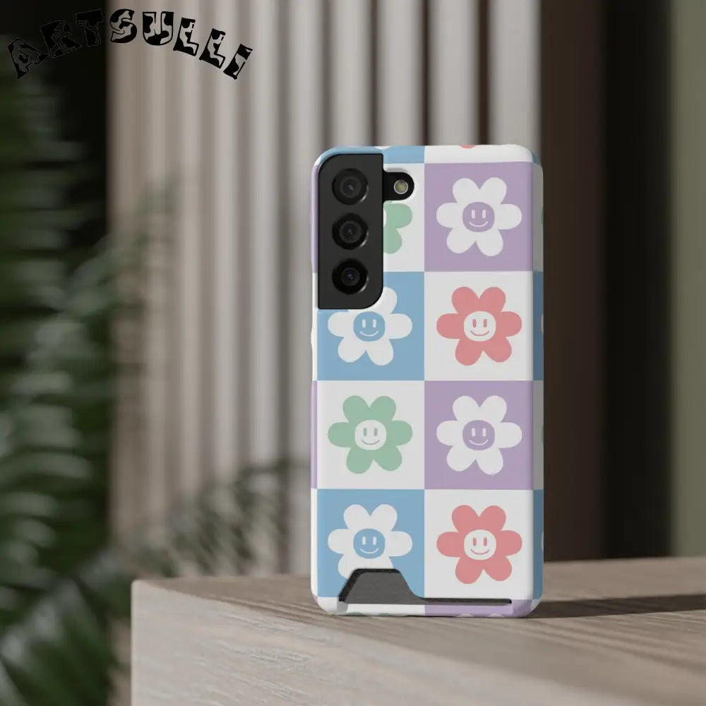 Pastel Smiley Flower Impact-Resistant Phone Case, Artsulli - Art is Long, Life is Short, Phone Case, , , , , , ,