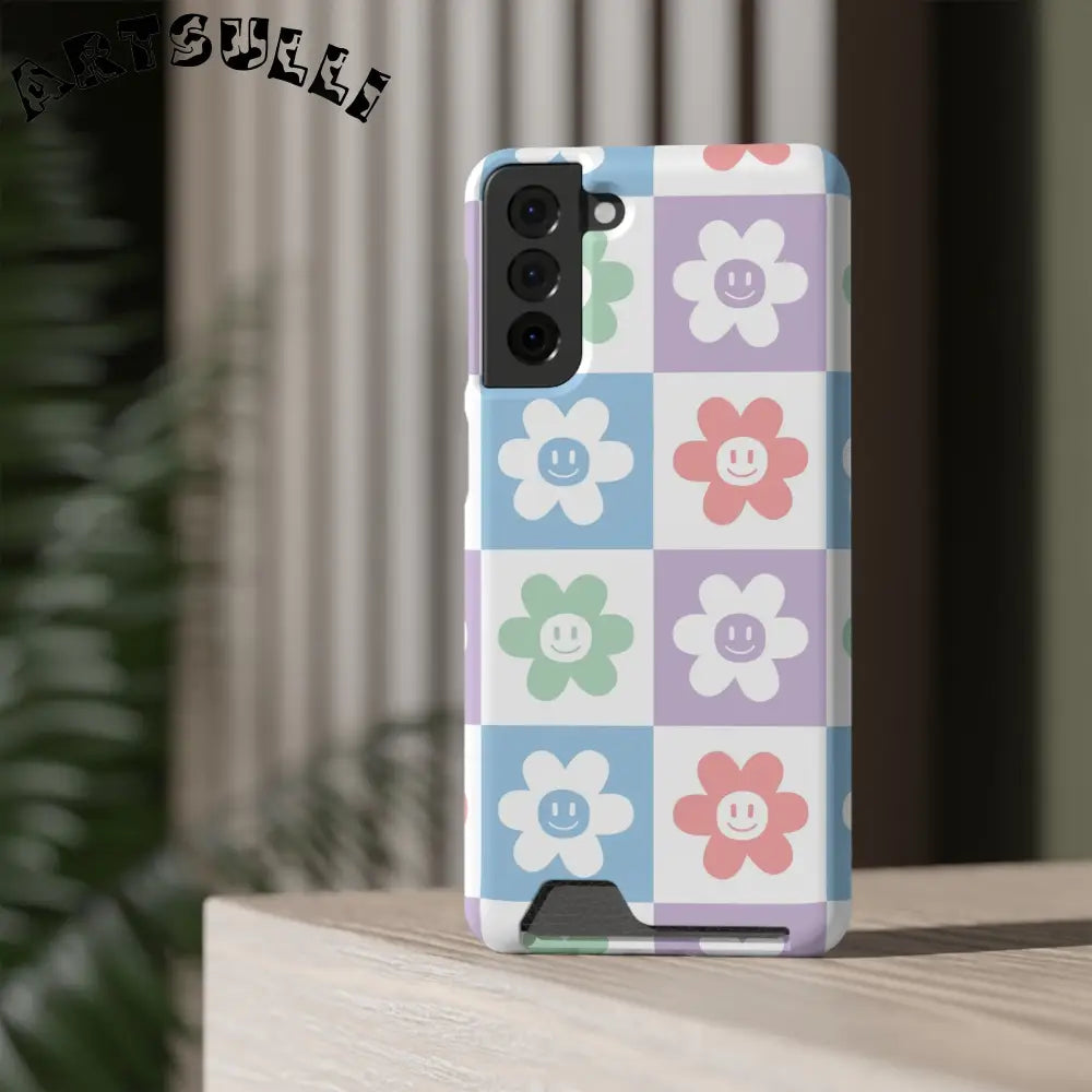 Pastel Smiley Flower Impact-Resistant Phone Case, Artsulli - Art is Long, Life is Short, Phone Case, , , , , , ,