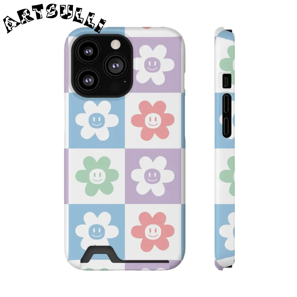Pastel Smiley Flower Impact-Resistant Phone Case, Artsulli - Art is Long, Life is Short, Phone Case, Size, iPhone 13 Pro, Surface, Matte, Shape, Without gift packaging, 90413942655037535672