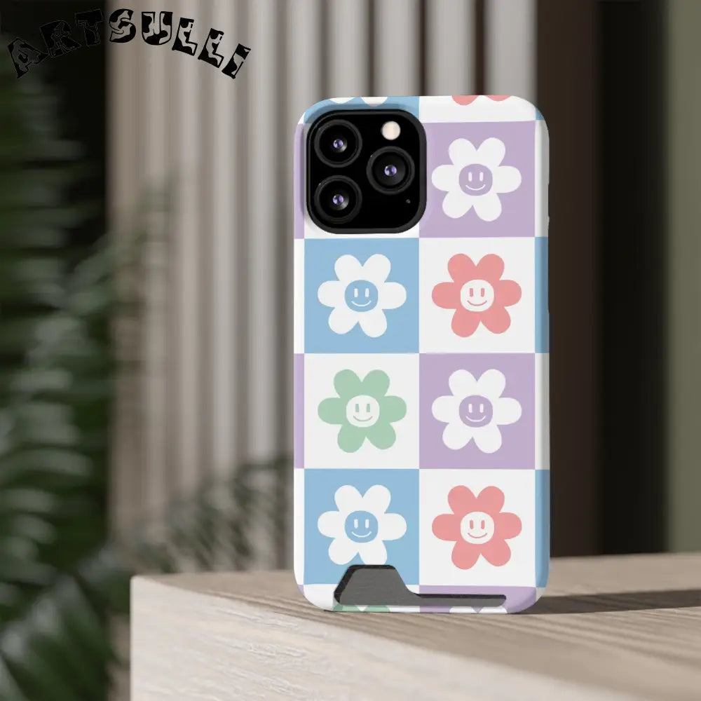 Pastel Smiley Flower Impact-Resistant Phone Case, Artsulli - Art is Long, Life is Short, Phone Case, , , , , , ,