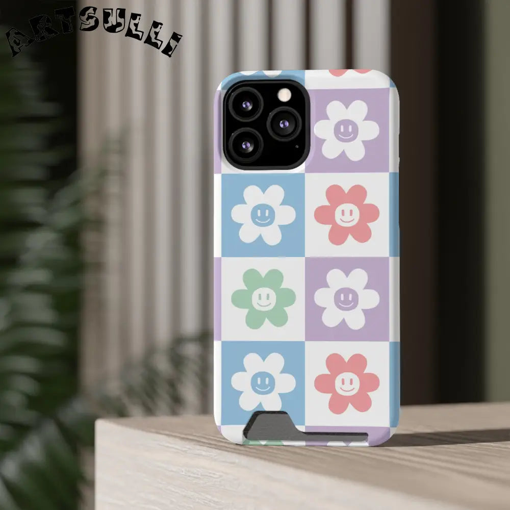 Pastel Smiley Flower Impact-Resistant Phone Case, Artsulli - Art is Long, Life is Short, Phone Case, , , , , , ,