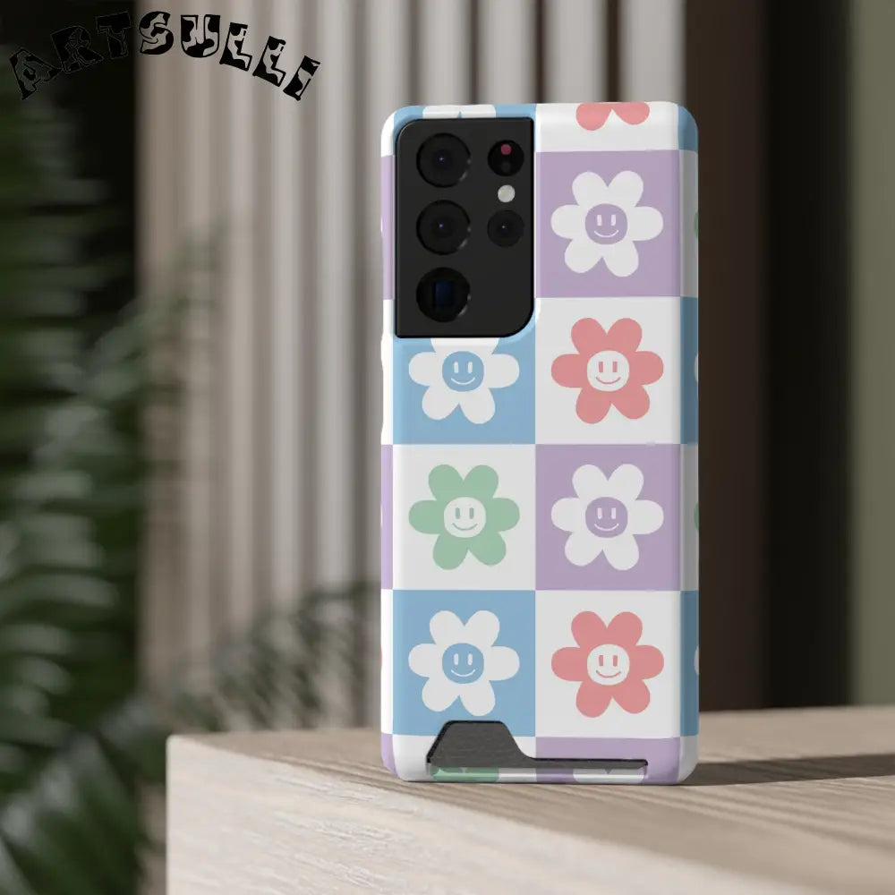 Pastel Smiley Flower Impact-Resistant Phone Case, Artsulli - Art is Long, Life is Short, Phone Case, , , , , , ,