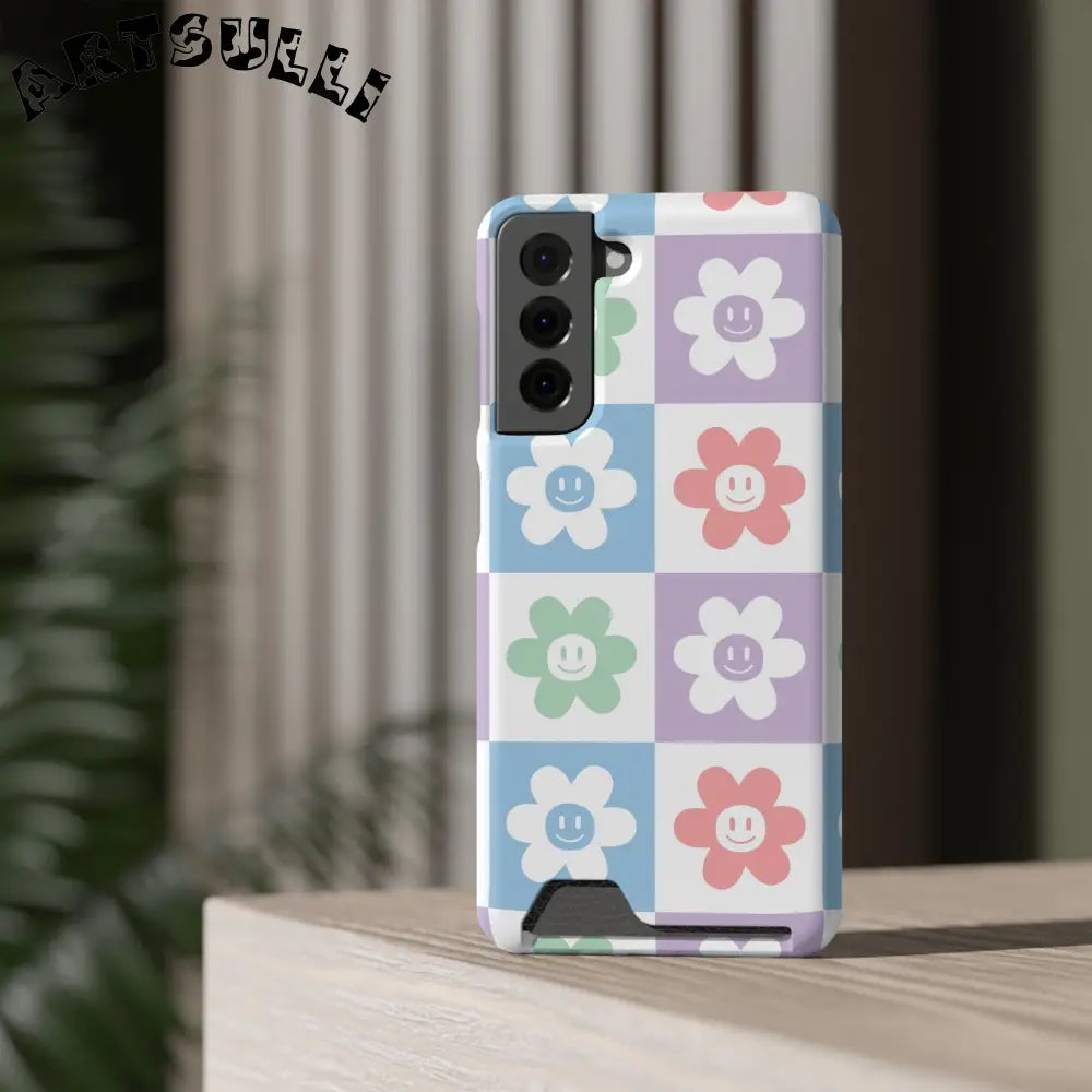 Pastel Smiley Flower Impact-Resistant Phone Case, Artsulli - Art is Long, Life is Short, Phone Case, , , , , , ,