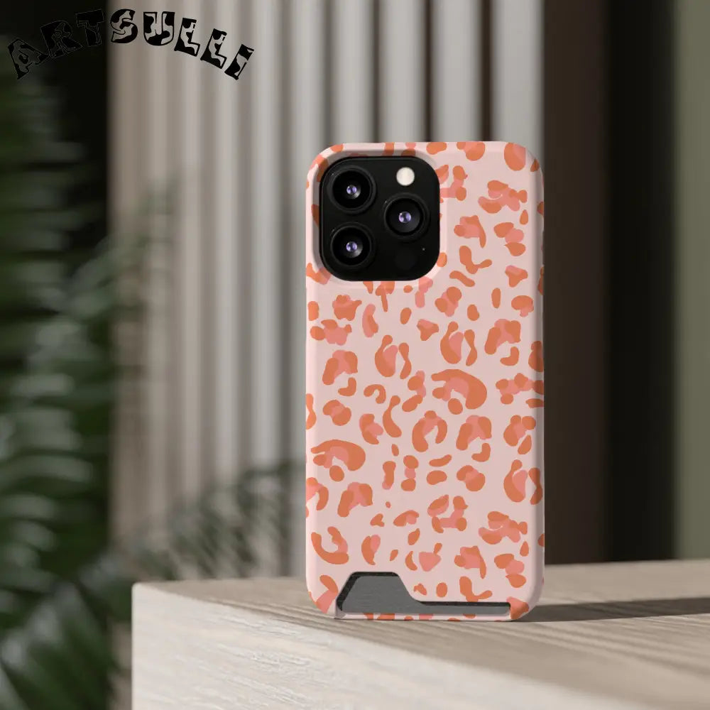 Peach and Orange Leopard Phone Case, Artsulli - Art is Long, Life is Short, Phone Case, , , , , , ,