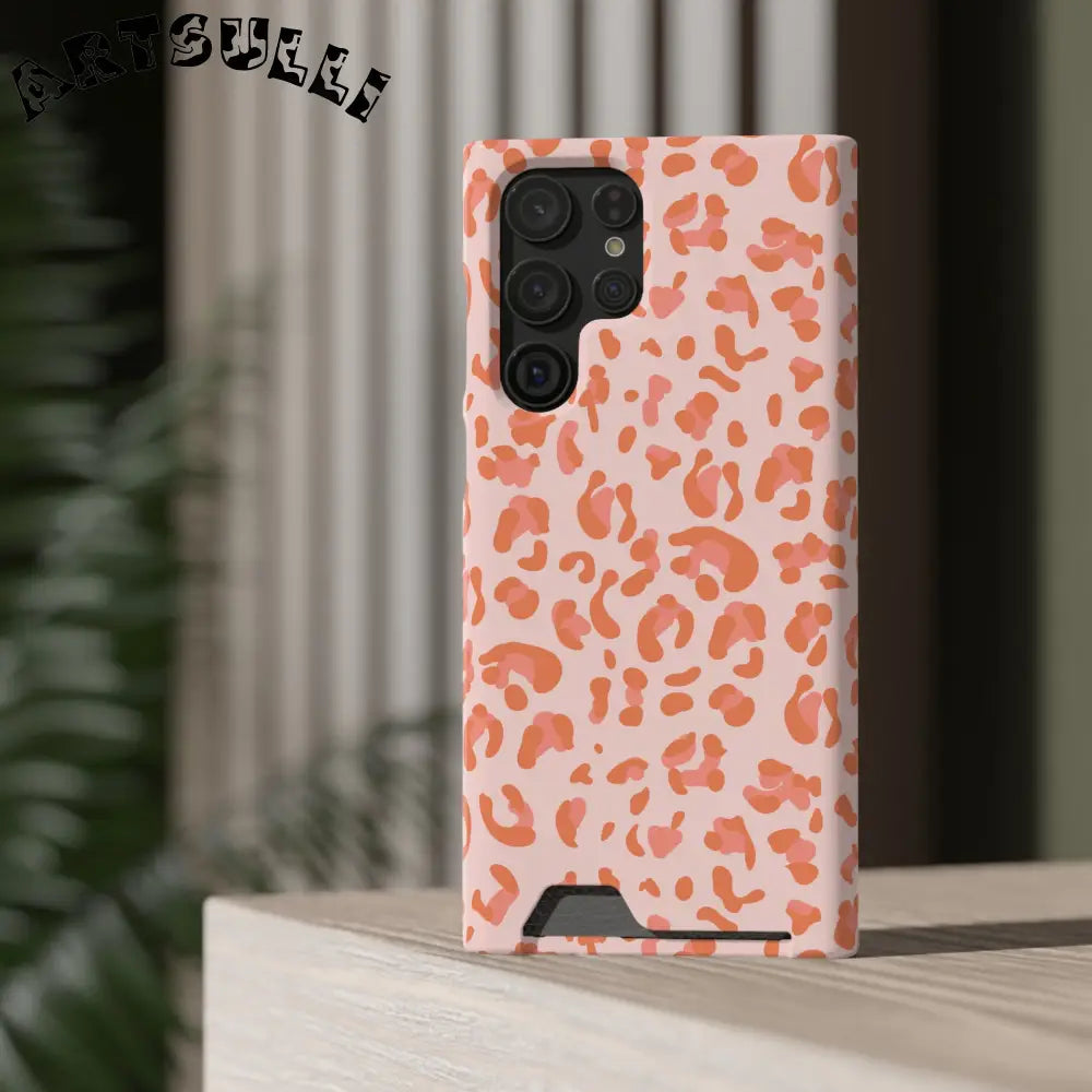 Peach and Orange Leopard Phone Case, Artsulli - Art is Long, Life is Short, Phone Case, , , , , , ,