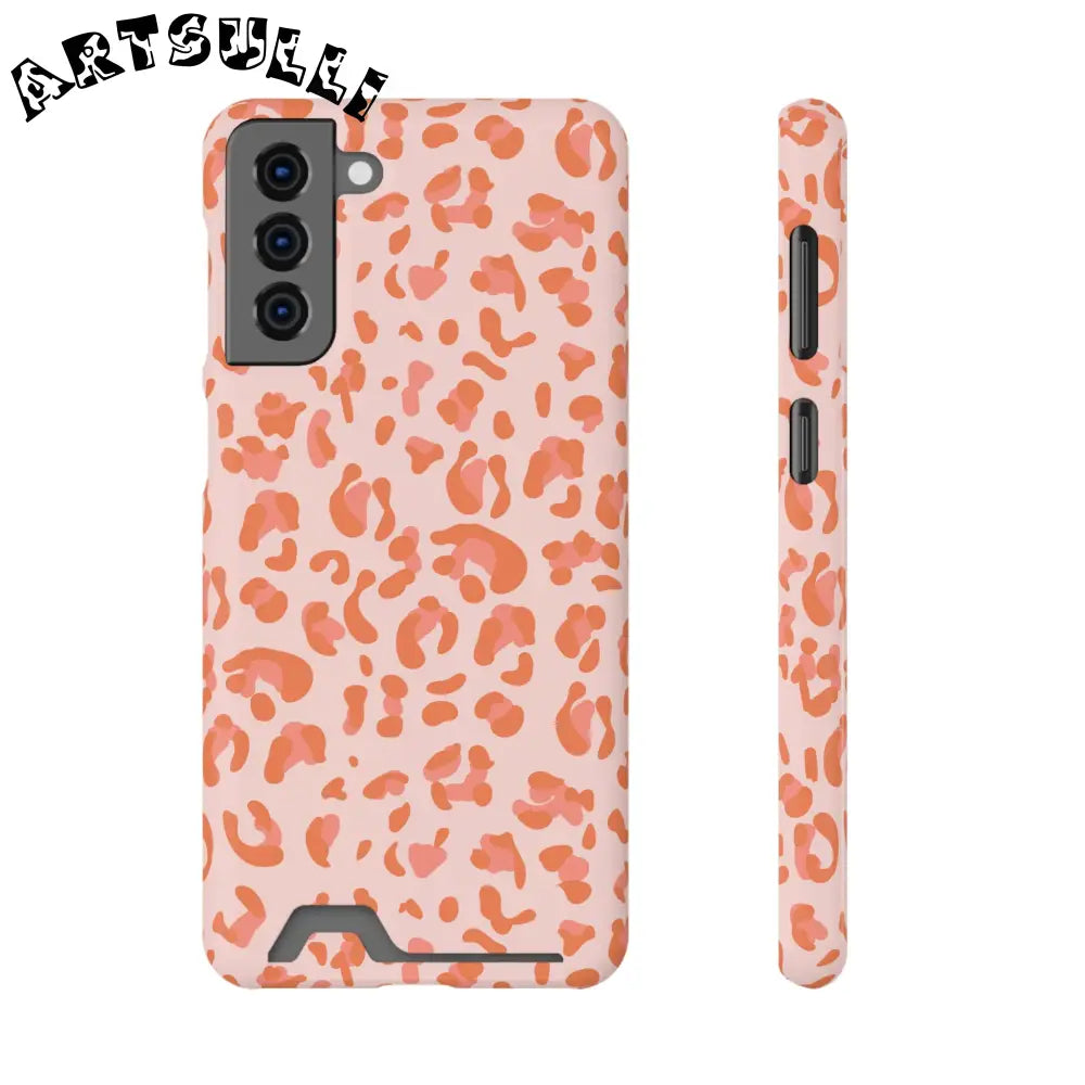 Peach and Orange Leopard Phone Case, Artsulli - Art is Long, Life is Short, Phone Case, Size, Samsung Galaxy S21 Plus, Surface, Glossy, Shape, Without gift packaging, 28450692783012313218