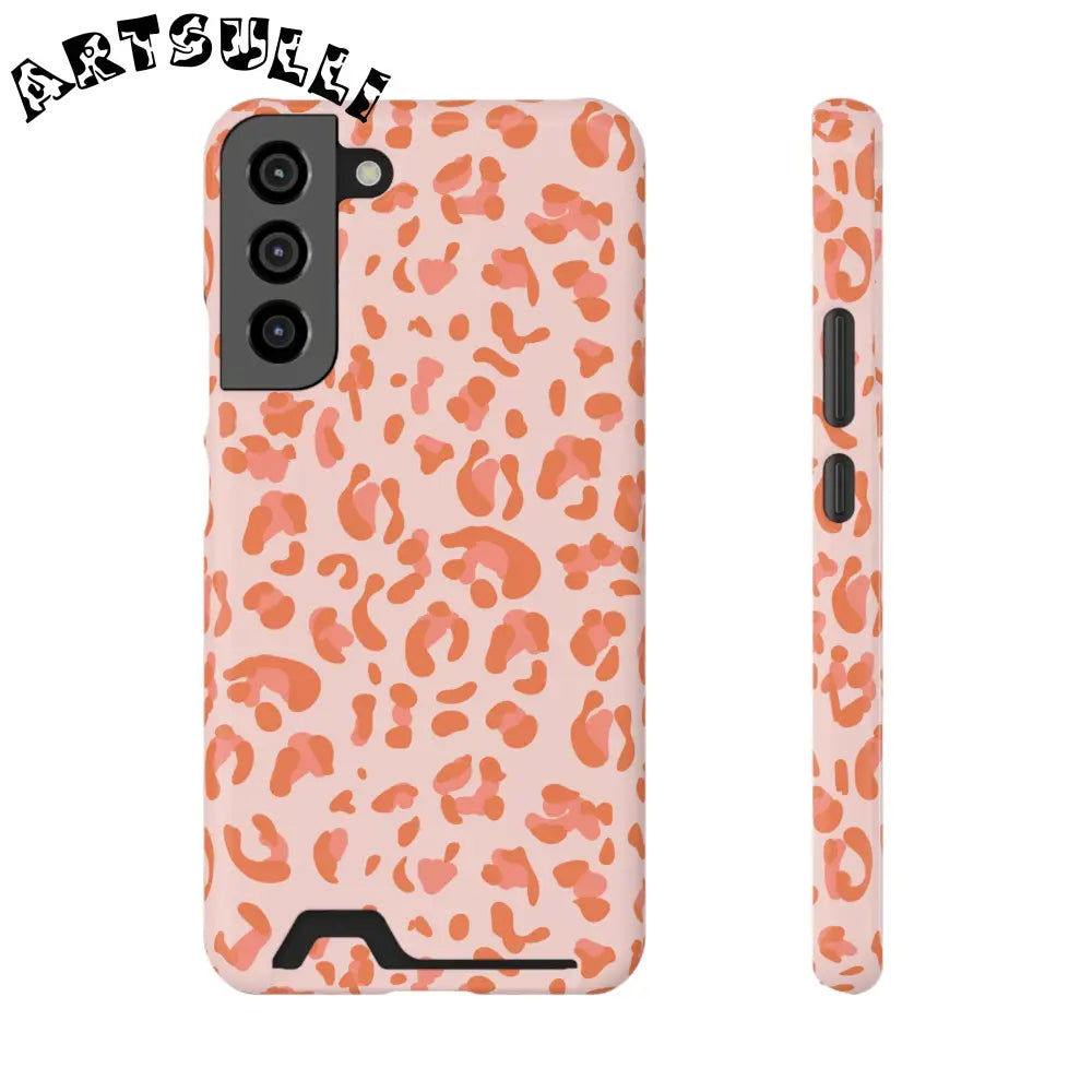 Peach and Orange Leopard Phone Case, Artsulli - Art is Long, Life is Short, Phone Case, Size, Samsung Galaxy S22 Plus, Surface, Glossy, Shape, Without gift packaging, 19344635425339861361
