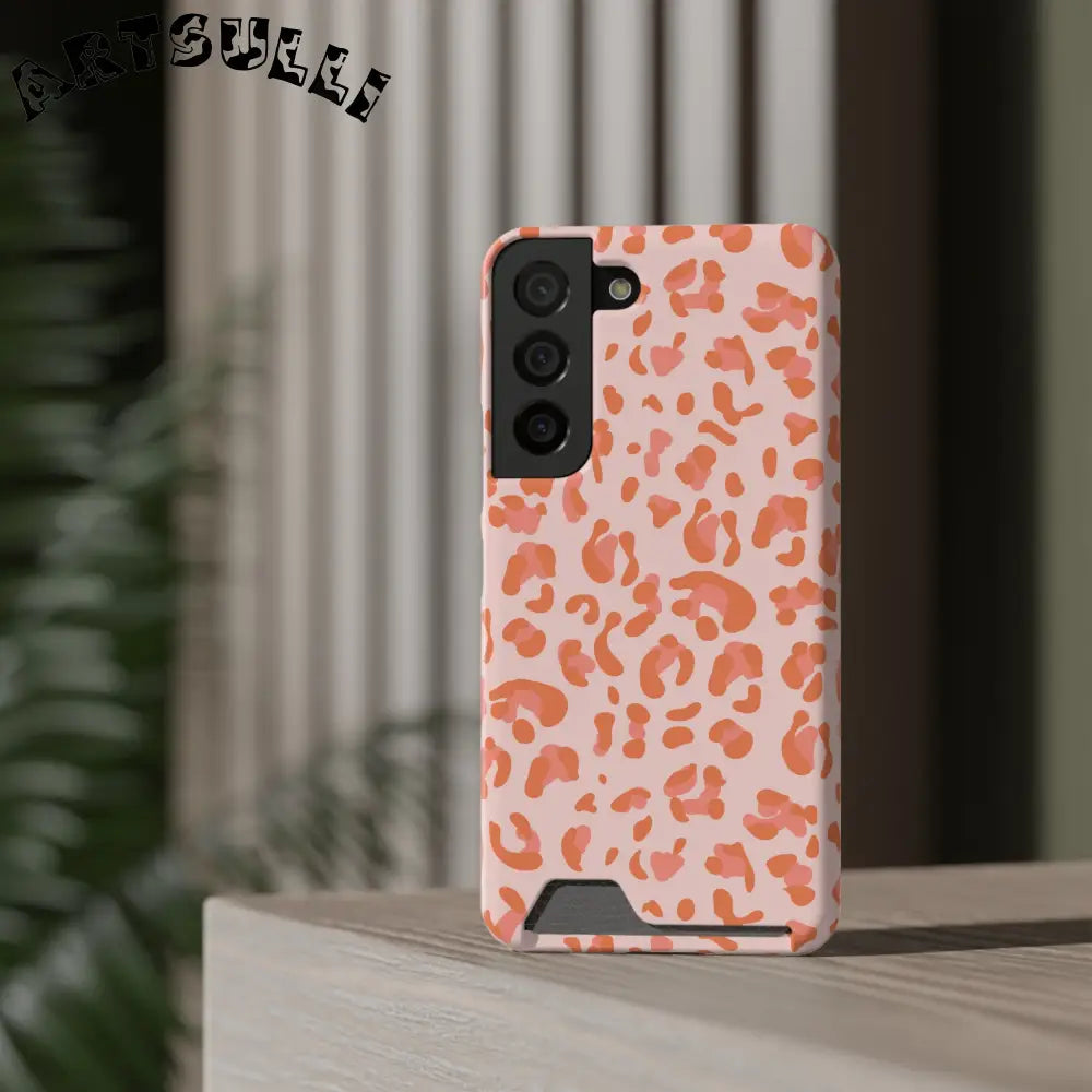 Peach and Orange Leopard Phone Case, Artsulli - Art is Long, Life is Short, Phone Case, , , , , , ,