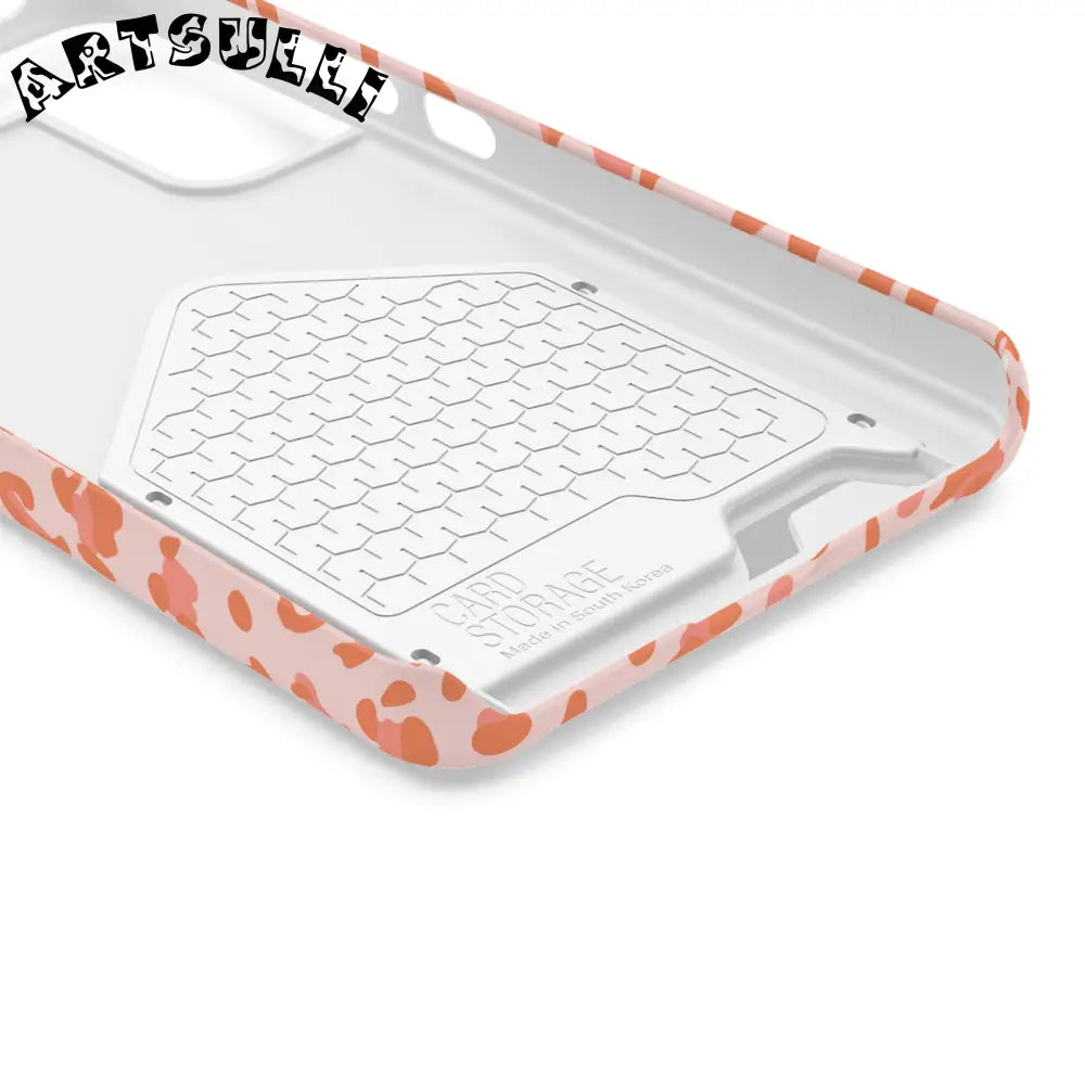 Peach and Orange Leopard Phone Case, Artsulli - Art is Long, Life is Short, Phone Case, , , , , , ,