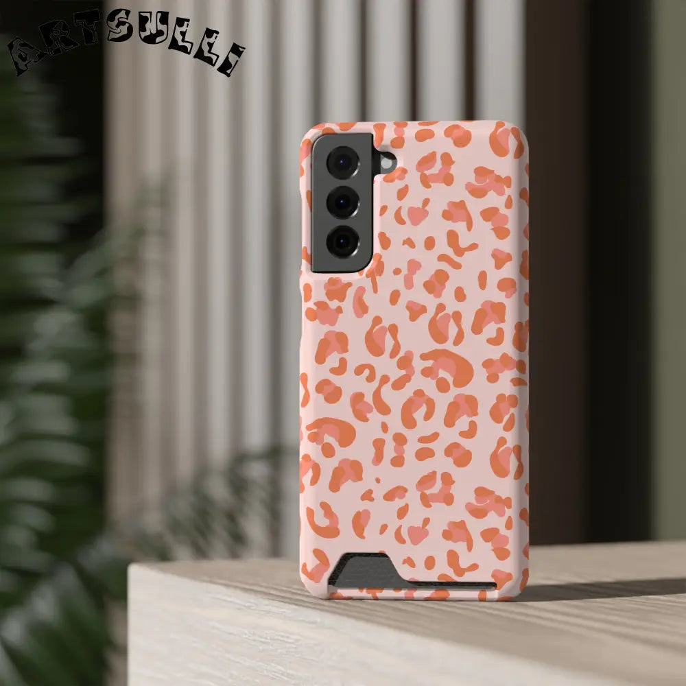 Peach and Orange Leopard Phone Case, Artsulli - Art is Long, Life is Short, Phone Case, , , , , , ,
