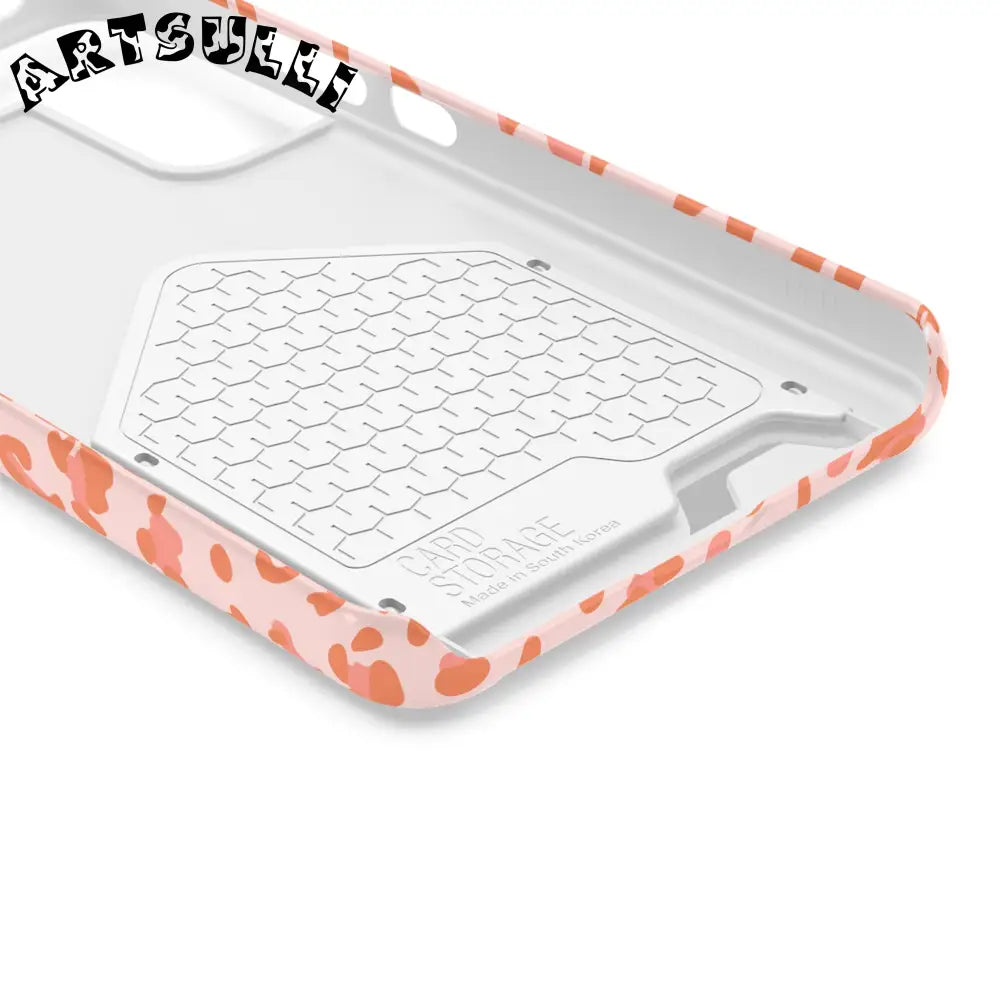 Peach and Orange Leopard Phone Case, Artsulli - Art is Long, Life is Short, Phone Case, , , , , , ,