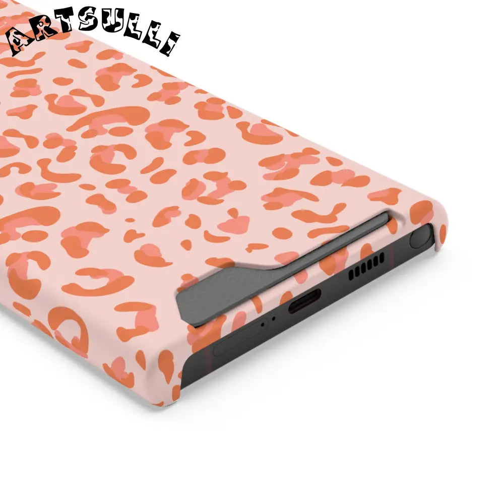 Peach and Orange Leopard Phone Case, Artsulli - Art is Long, Life is Short, Phone Case, , , , , , ,