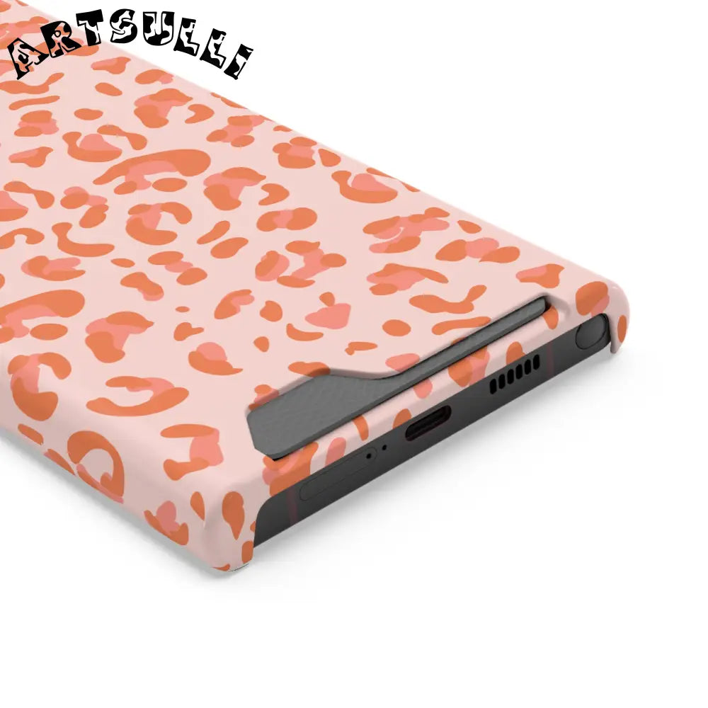 Peach and Orange Leopard Phone Case, Artsulli - Art is Long, Life is Short, Phone Case, , , , , , ,