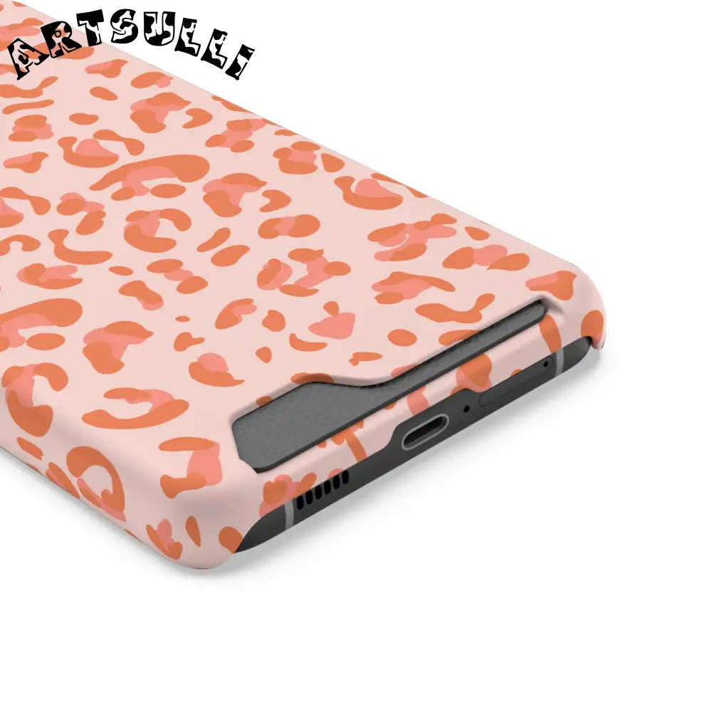 Peach and Orange Leopard Phone Case, Artsulli - Art is Long, Life is Short, Phone Case, , , , , , ,