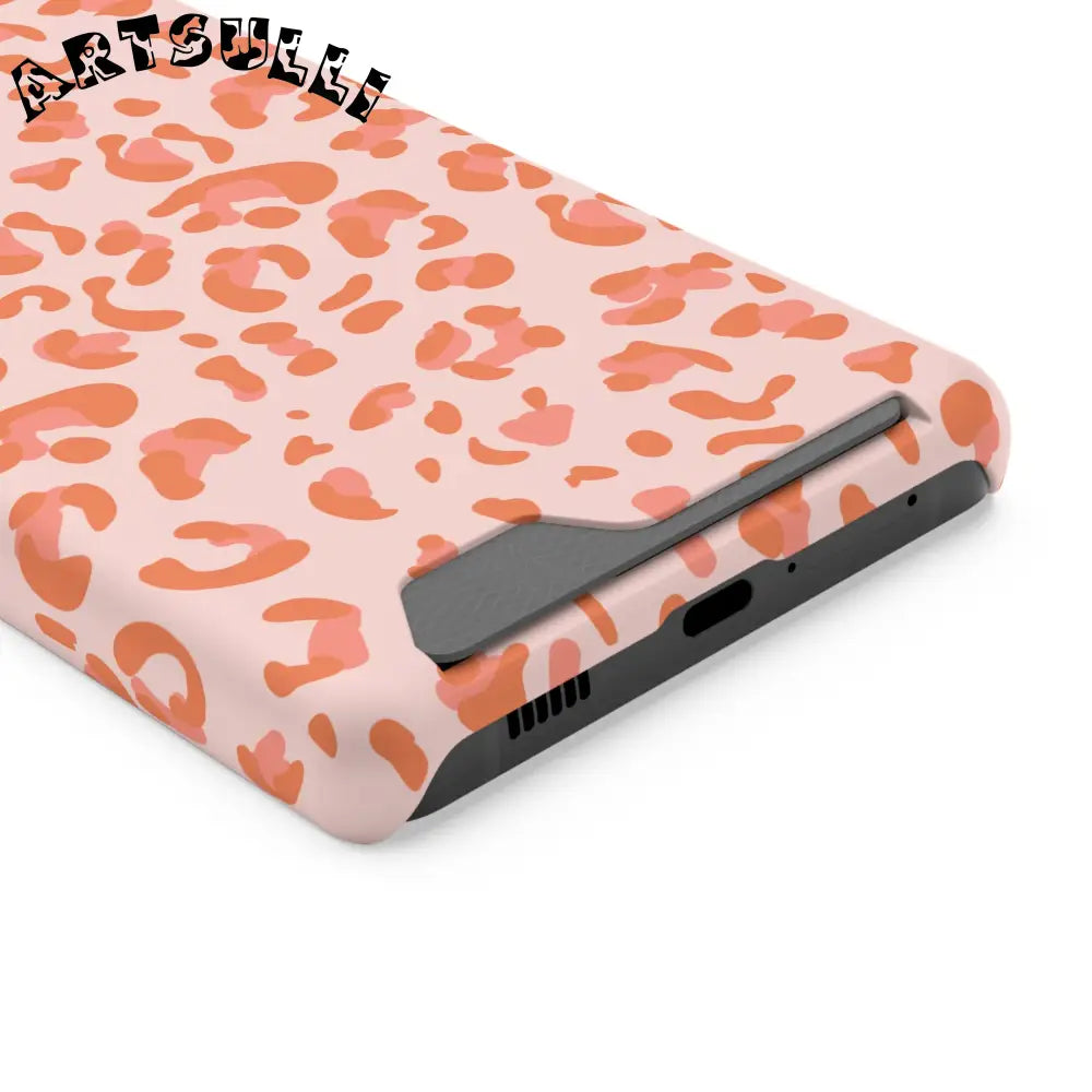 Peach and Orange Leopard Phone Case, Artsulli - Art is Long, Life is Short, Phone Case, , , , , , ,