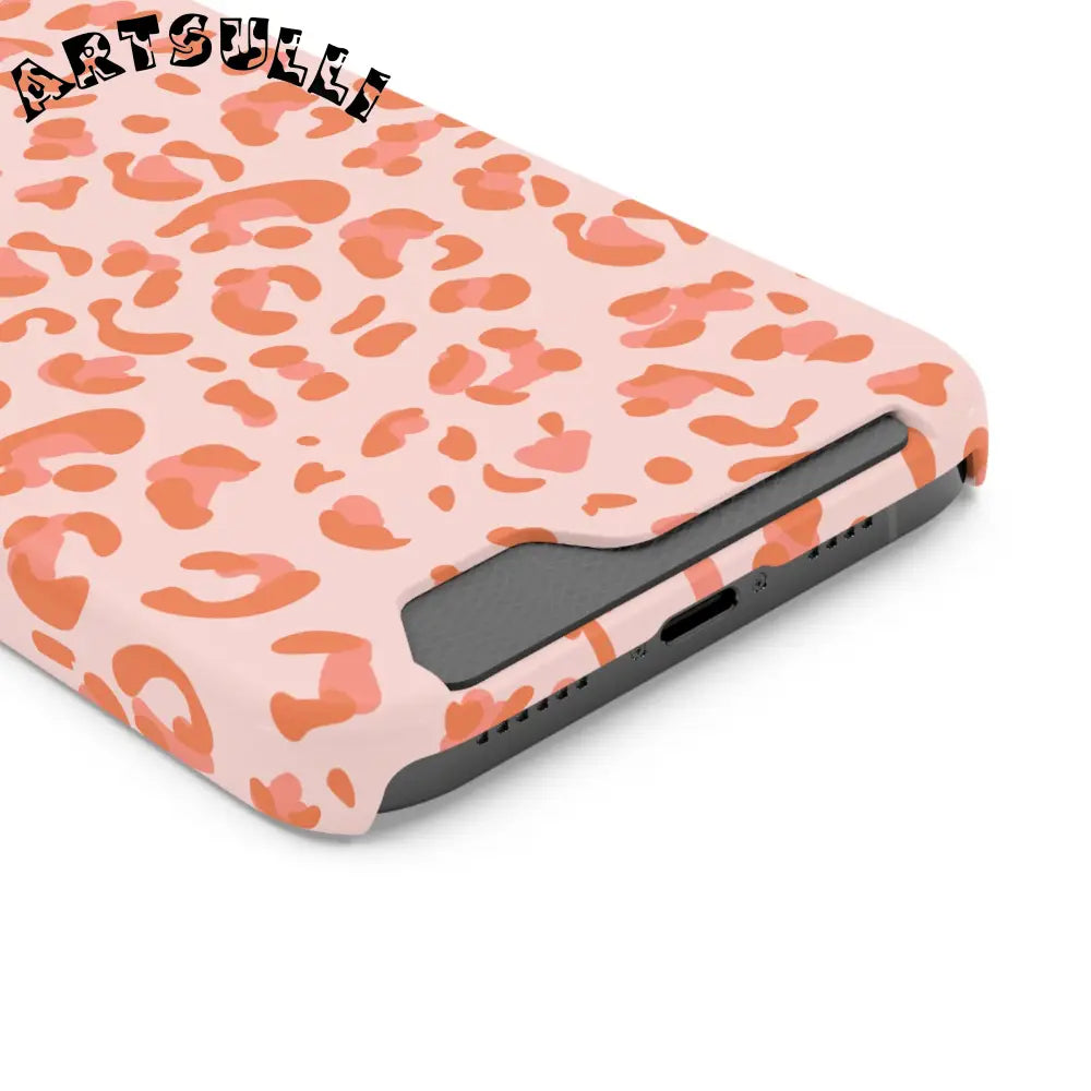 Peach and Orange Leopard Phone Case, Artsulli - Art is Long, Life is Short, Phone Case, , , , , , ,