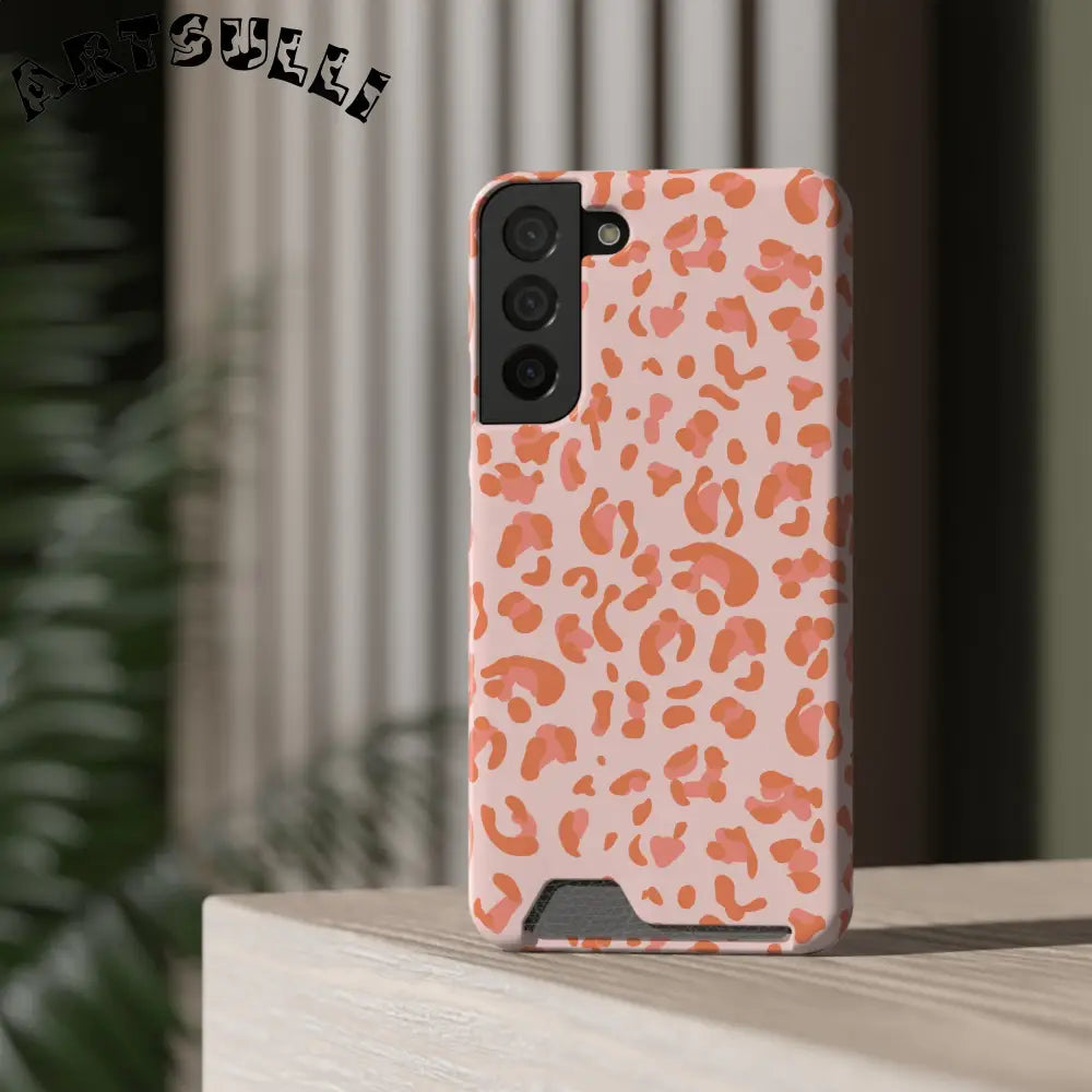 Peach and Orange Leopard Phone Case, Artsulli - Art is Long, Life is Short, Phone Case, , , , , , ,