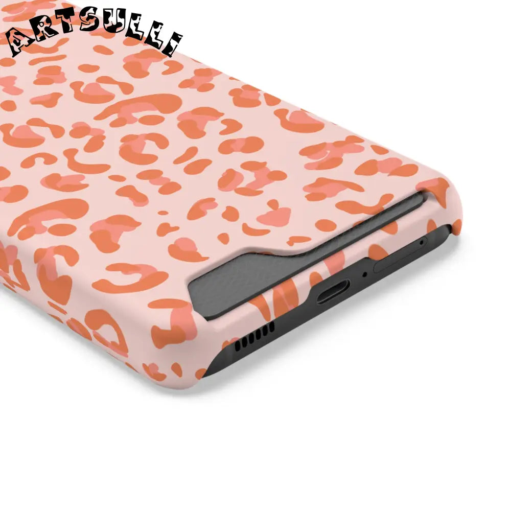 Peach and Orange Leopard Phone Case, Artsulli - Art is Long, Life is Short, Phone Case, , , , , , ,