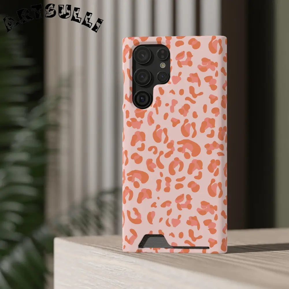 Peach and Orange Leopard Phone Case, Artsulli - Art is Long, Life is Short, Phone Case, , , , , , ,