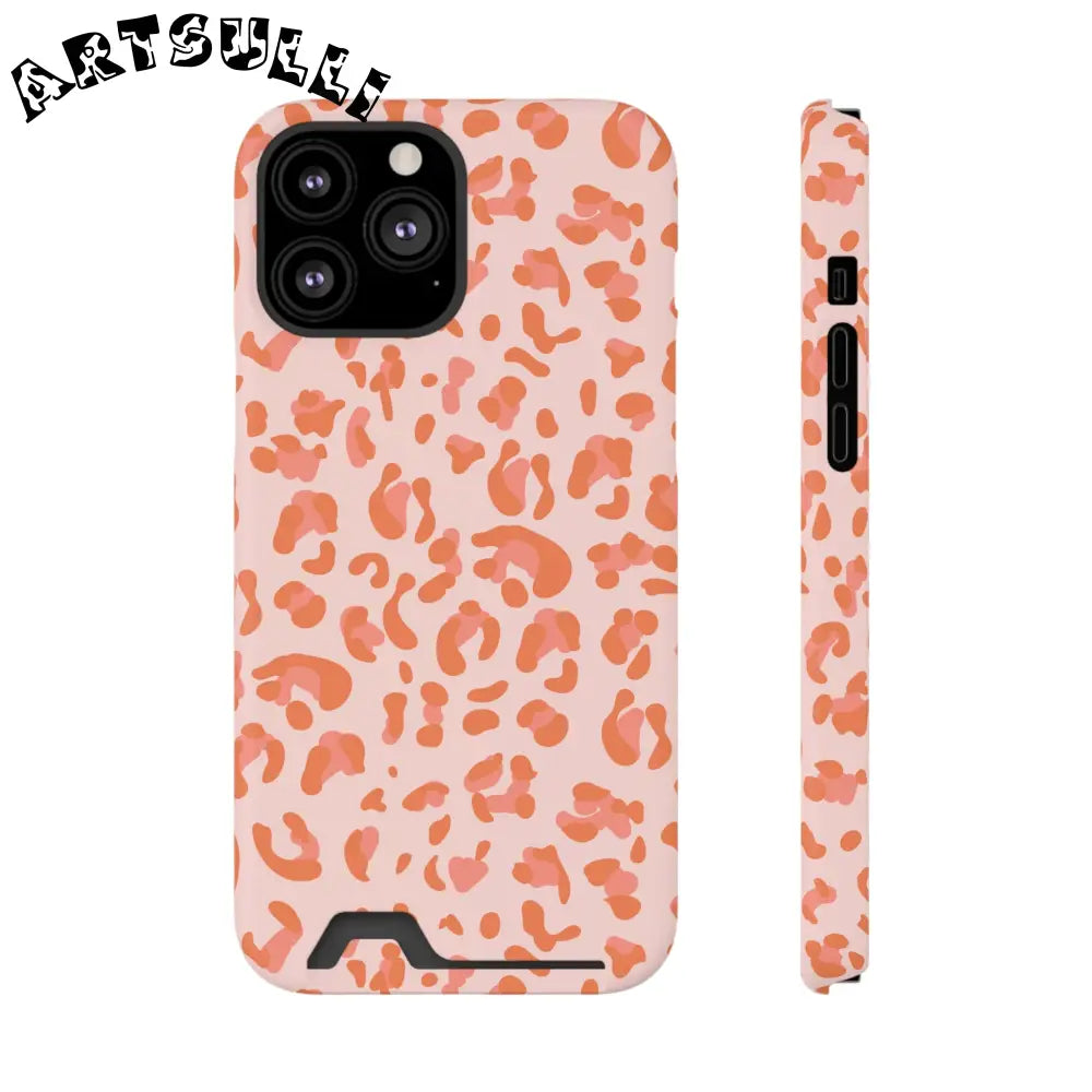 Peach and Orange Leopard Phone Case, Artsulli - Art is Long, Life is Short, Phone Case, Size, iPhone 13 Pro Max, Surface, Glossy, Shape, Without gift packaging, 30208721375921669431