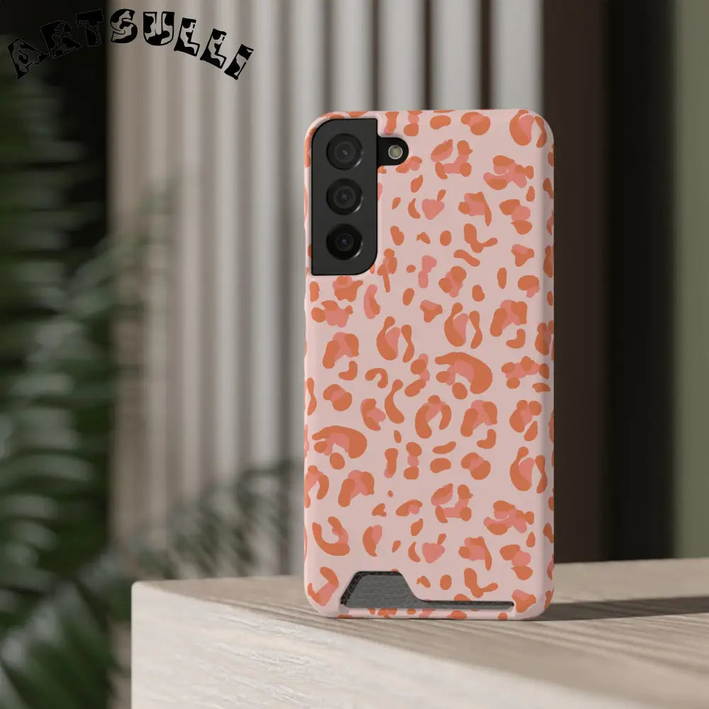 Peach and Orange Leopard Phone Case, Artsulli - Art is Long, Life is Short, Phone Case, , , , , , ,