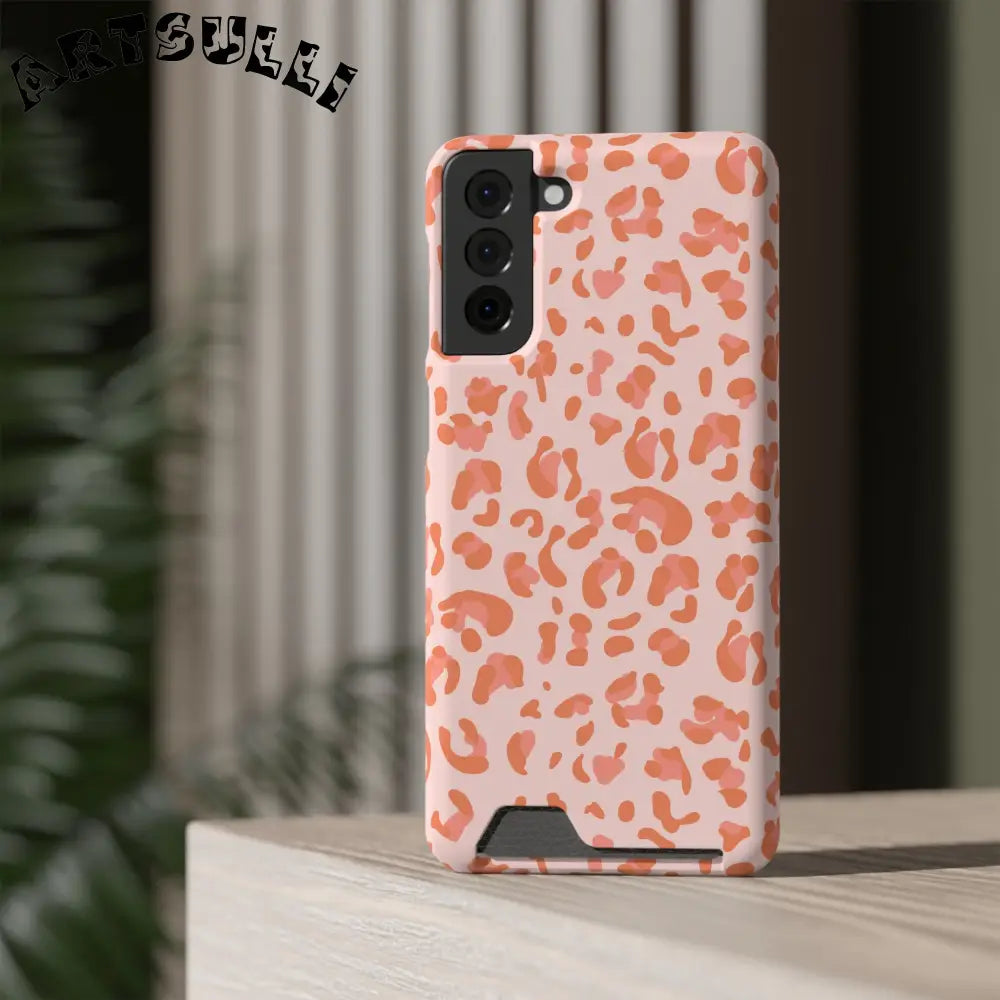 Peach and Orange Leopard Phone Case, Artsulli - Art is Long, Life is Short, Phone Case, , , , , , ,