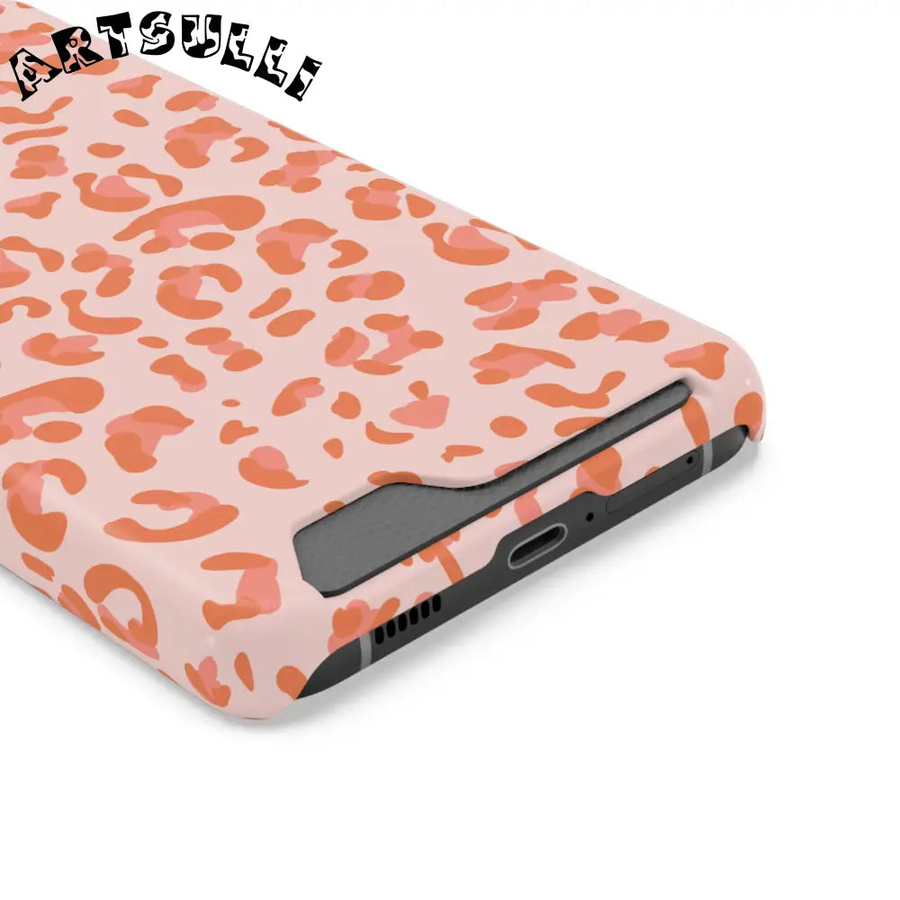 Peach and Orange Leopard Phone Case, Artsulli - Art is Long, Life is Short, Phone Case, , , , , , ,