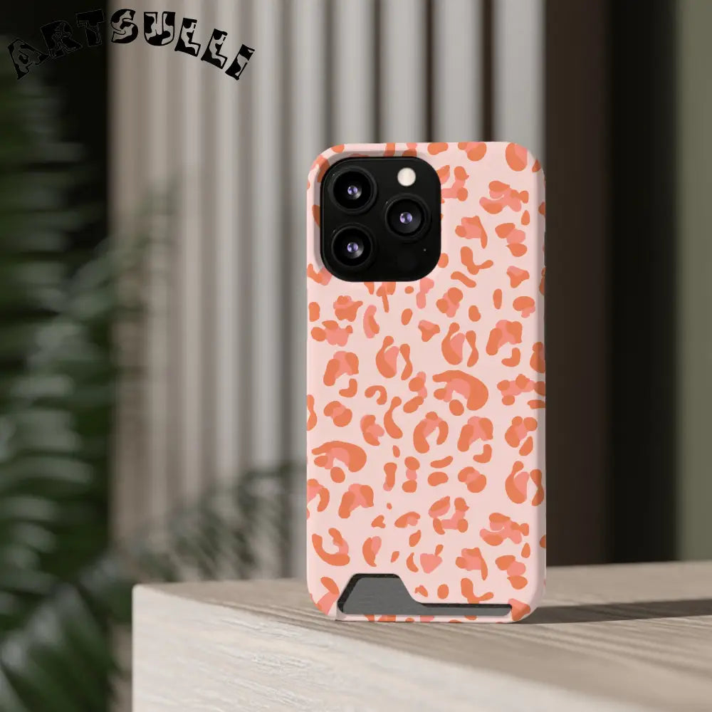 Peach and Orange Leopard Phone Case, Artsulli - Art is Long, Life is Short, Phone Case, , , , , , ,
