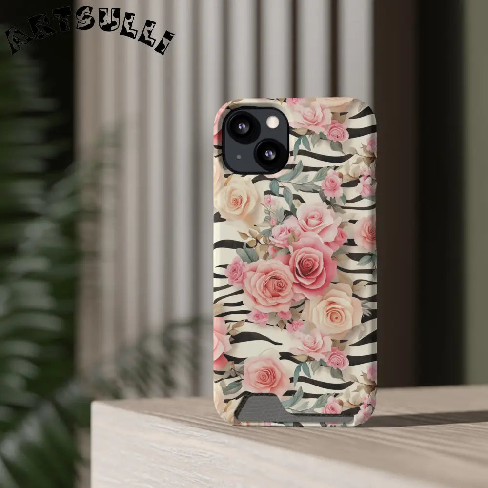 JAKKOUTTHEBXX Pink Floral Zebra Stripe Phone Case 2025