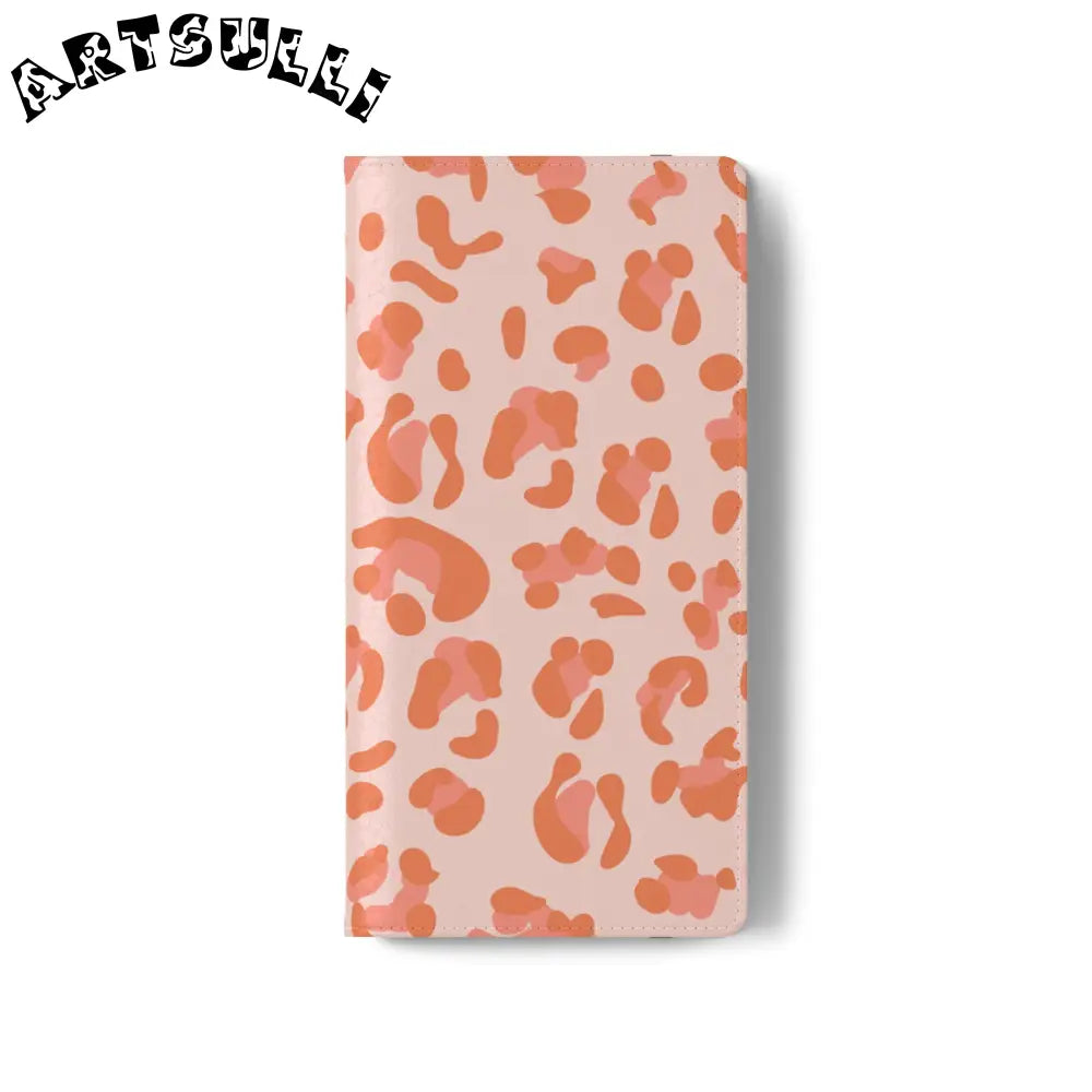 Pink and Orange Leopard Print Flip Case, Artsulli - Art is Long, Life is Short, Phone Case, , , , , , ,