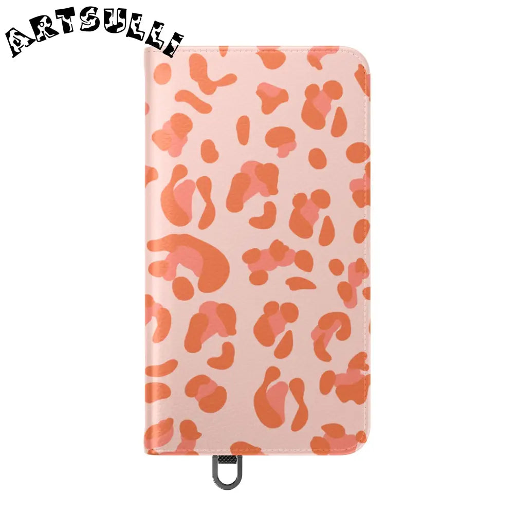 Pink and Orange Leopard Print Flip Case, Artsulli - Art is Long, Life is Short, Phone Case, , , , , , ,