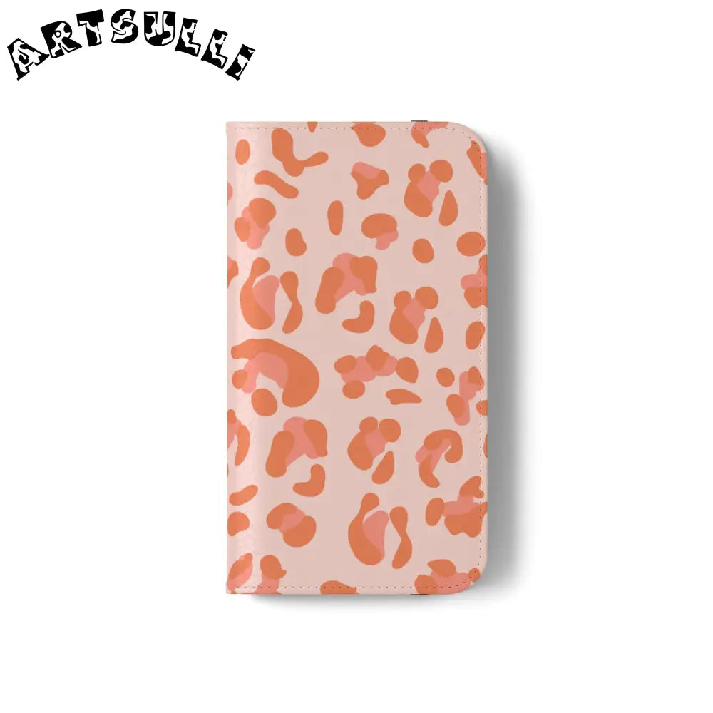 Pink and Orange Leopard Print Flip Case, Artsulli - Art is Long, Life is Short, Phone Case, , , , , , ,